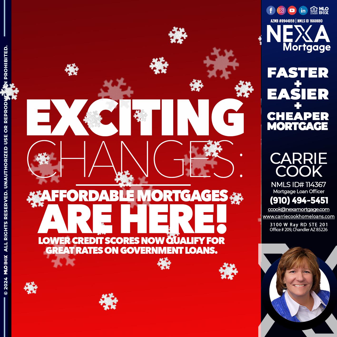 EXCITING CHANGES - Carrie Cook -Mortgage Loan Officer