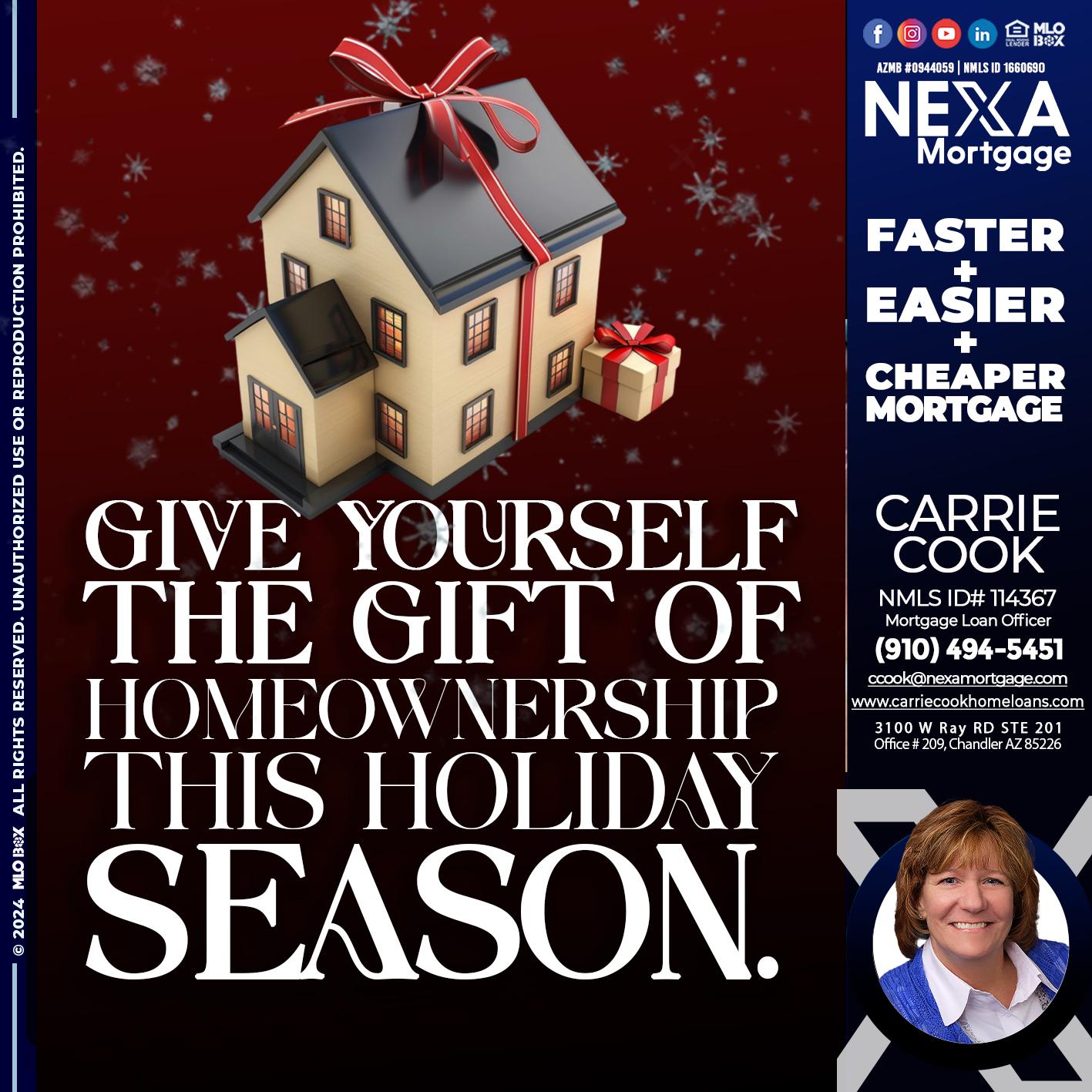 give yourself - Carrie Cook -Mortgage Loan Officer