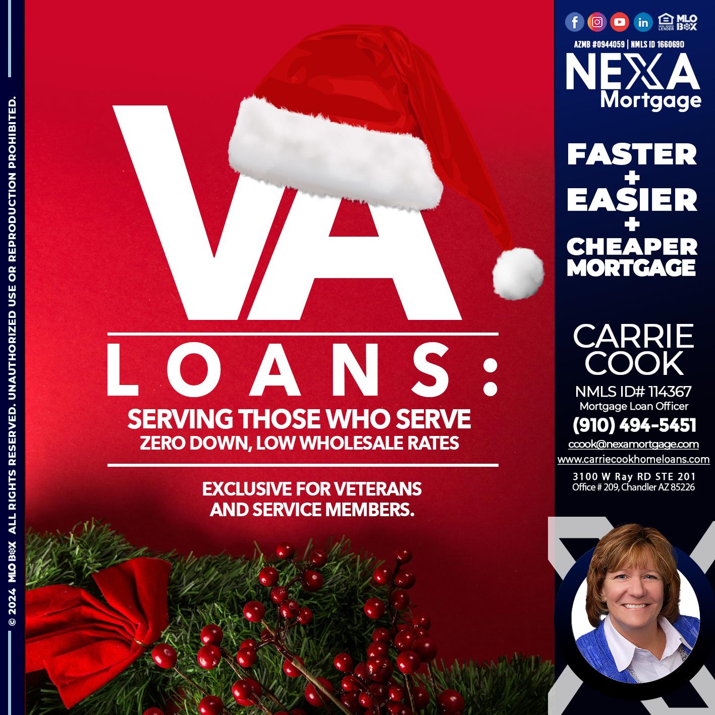 VA LOANS - Carrie Cook -Mortgage Loan Officer