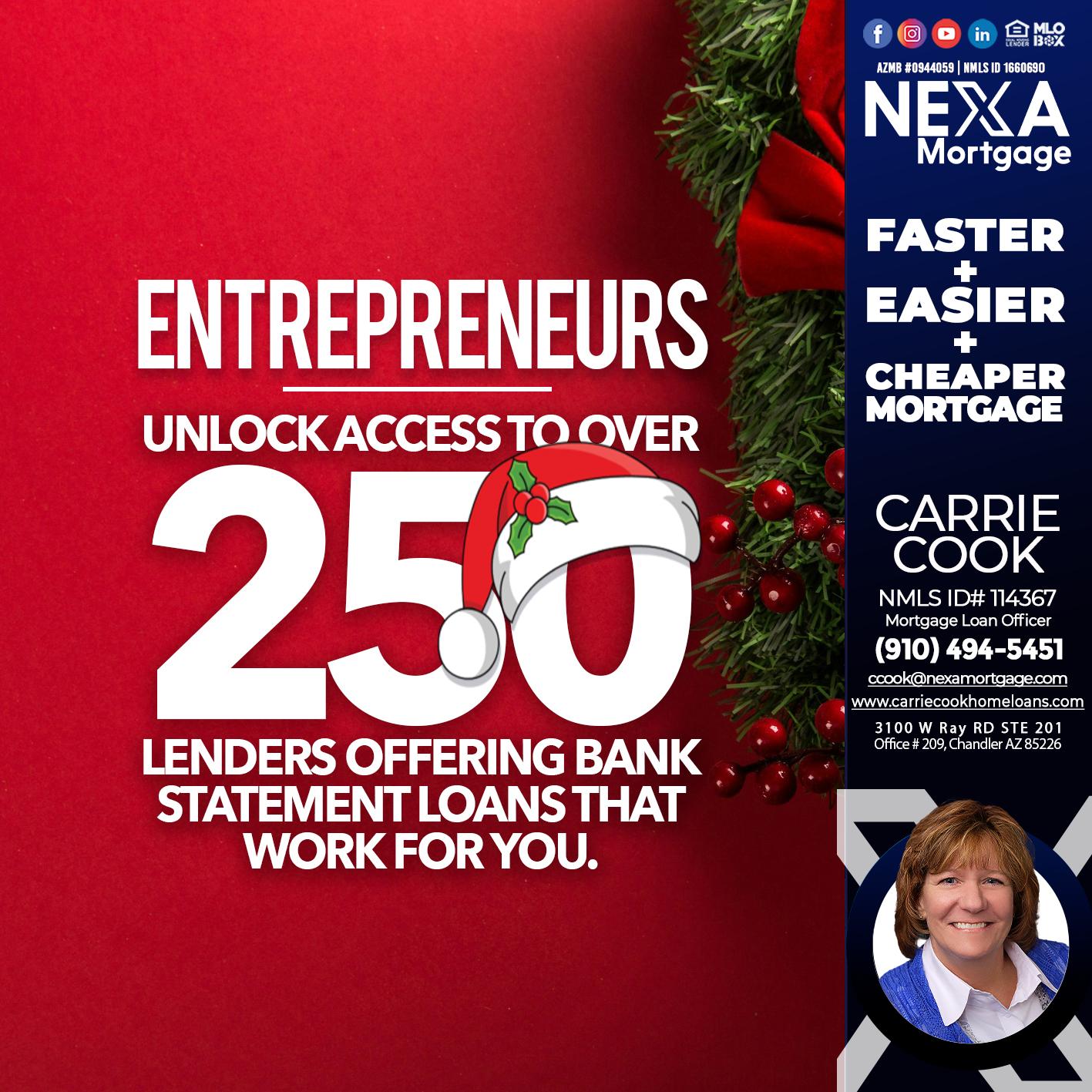 ENTREPRENEURS - Carrie Cook -Mortgage Loan Officer