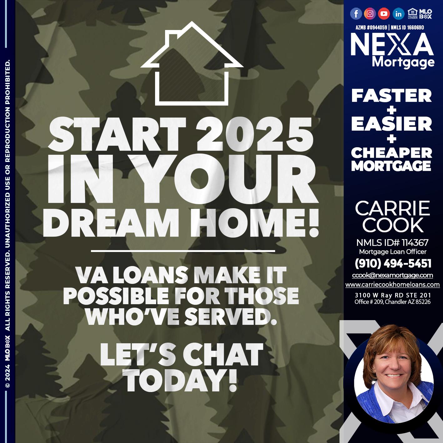 start 2025 VA LOANS - Carrie Cook -Mortgage Loan Officer