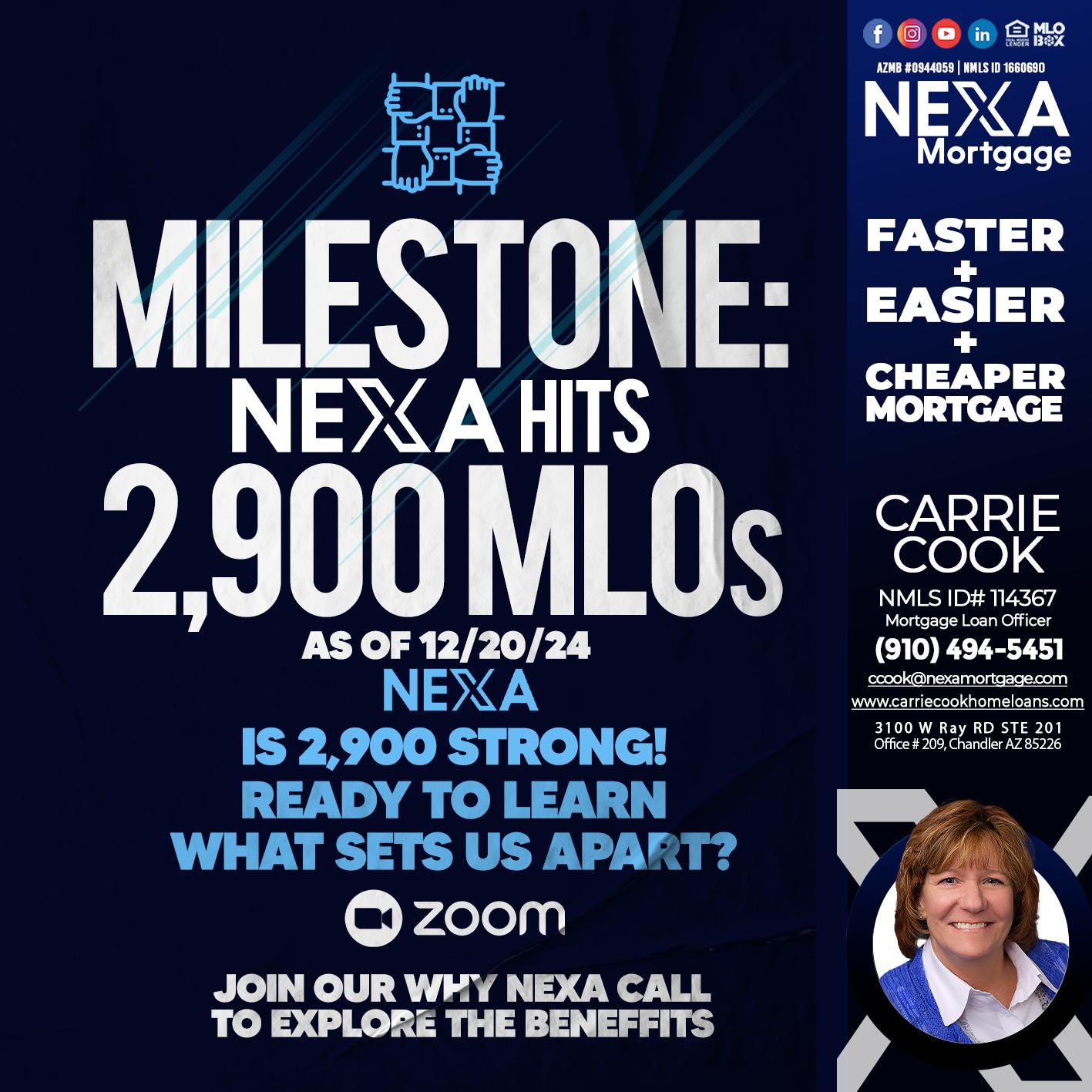 MILSTONE 2900 - Carrie Cook -Mortgage Loan Officer