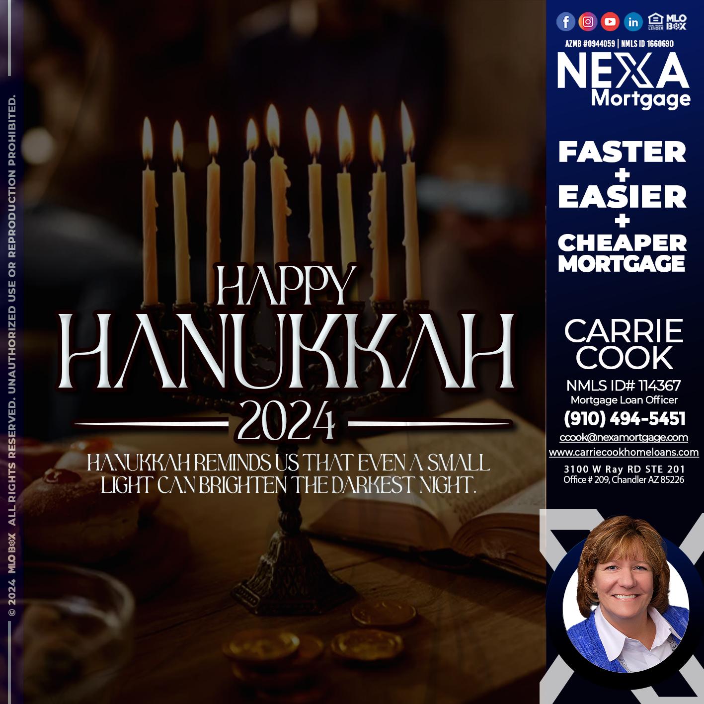 happy hanukkah - Carrie Cook -Mortgage Loan Officer