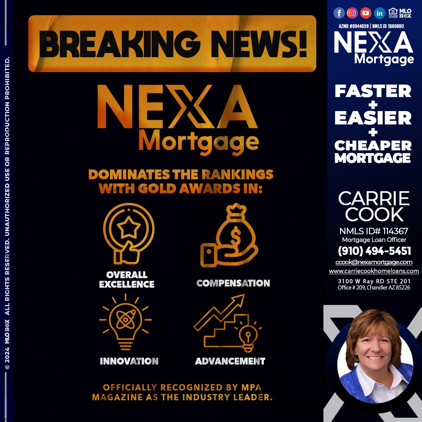 BREAKING NEWS - Carrie Cook -Mortgage Loan Officer