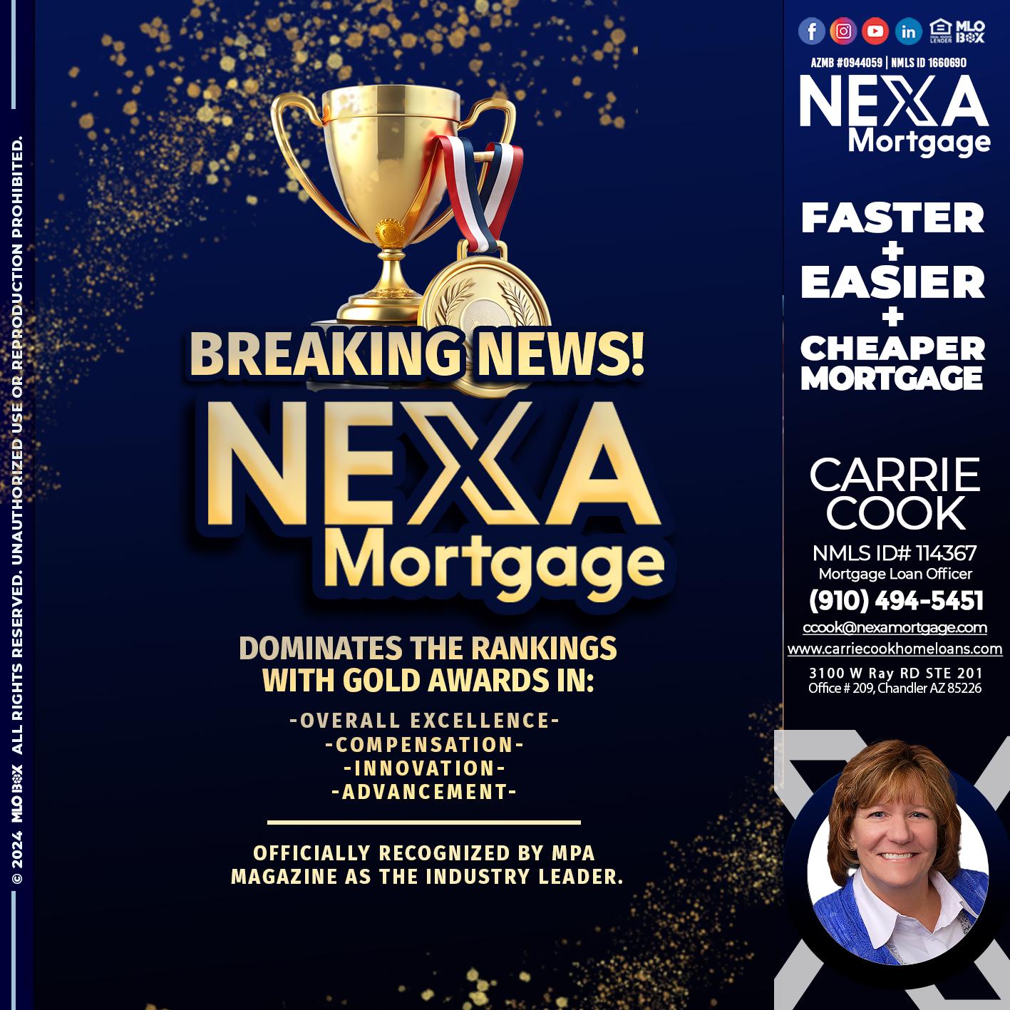 BREAKING NEWS - Carrie Cook -Mortgage Loan Officer
