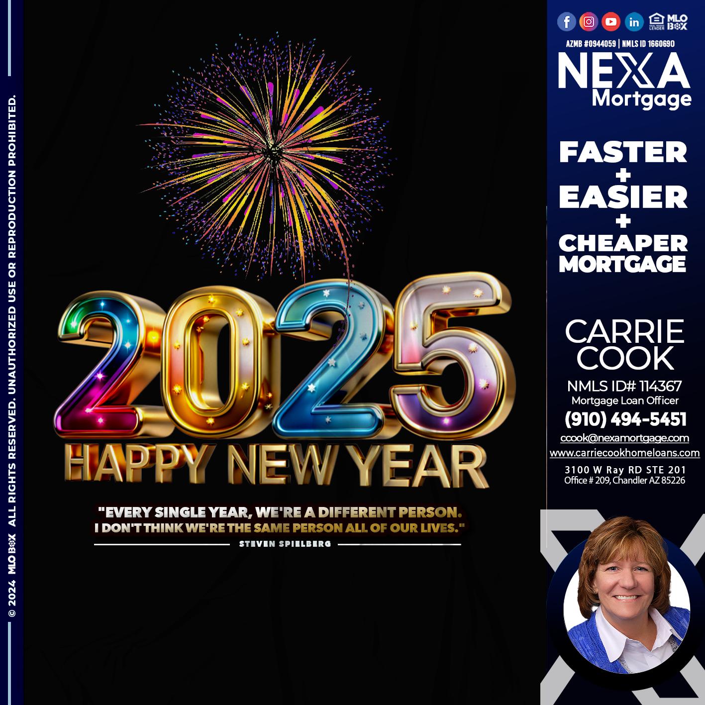 2025 HAPPY NEW YEAR - Carrie Cook -Mortgage Loan Officer