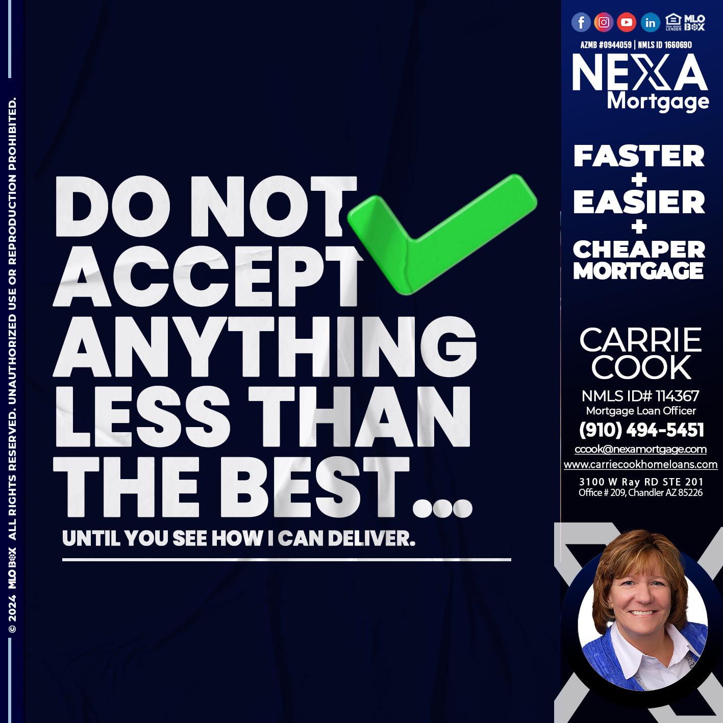 do not accept - Carrie Cook -Mortgage Loan Officer