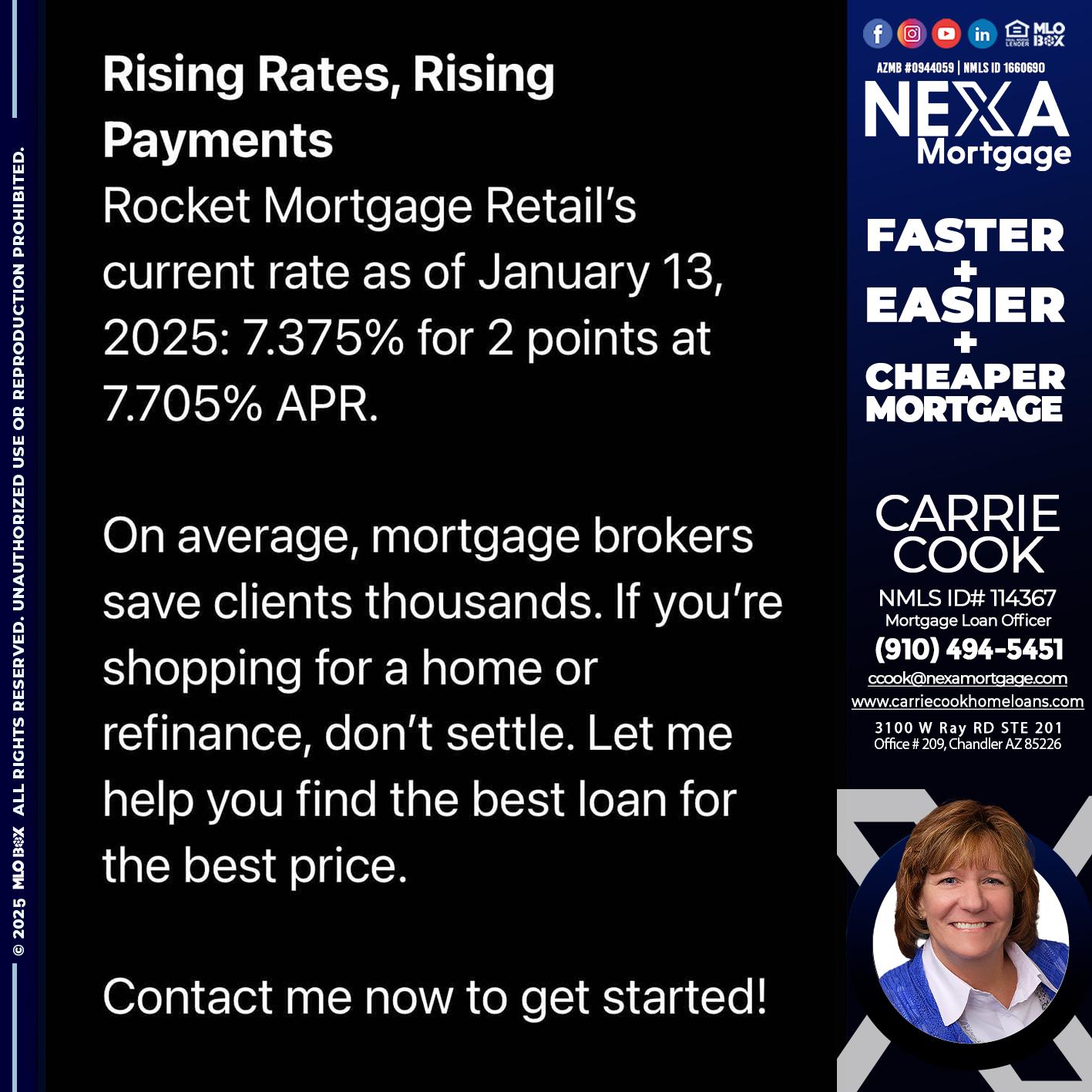 rising rates - Carrie Cook -Mortgage Loan Officer