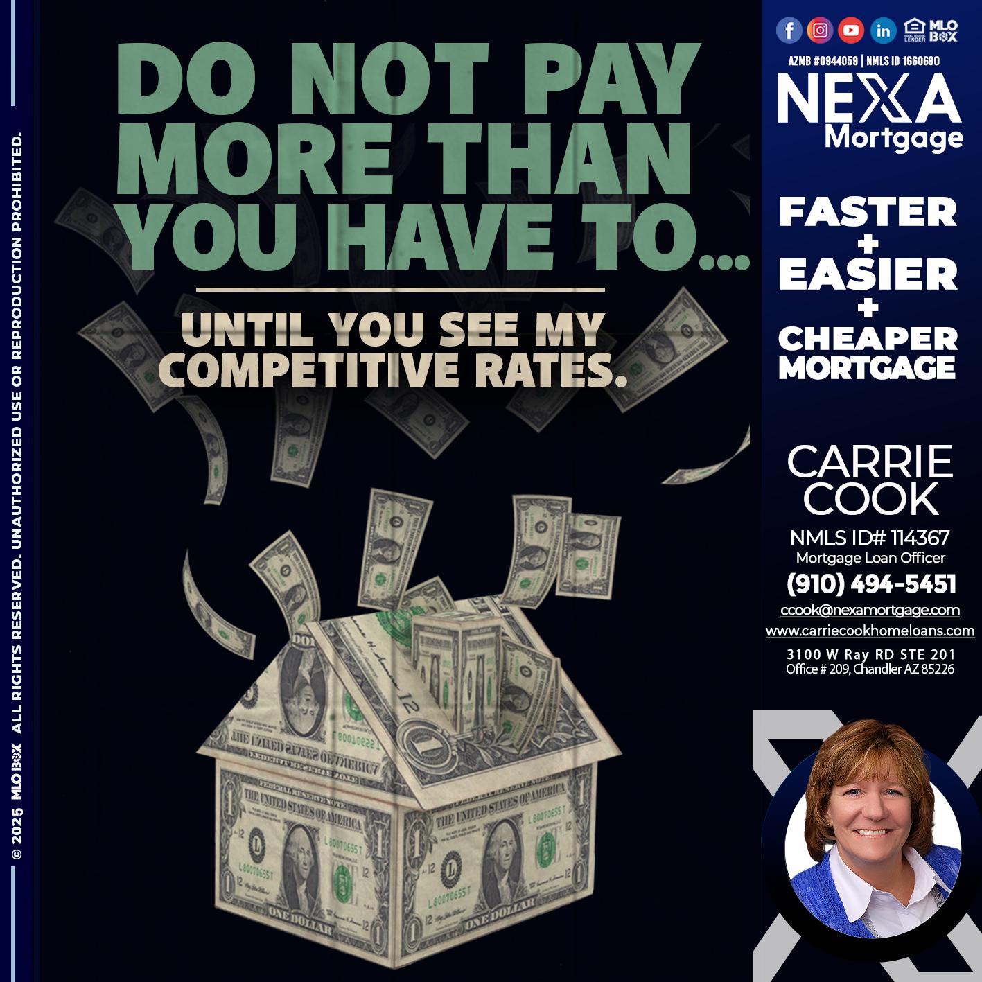 DO NOT PAY - Carrie Cook -Mortgage Loan Officer