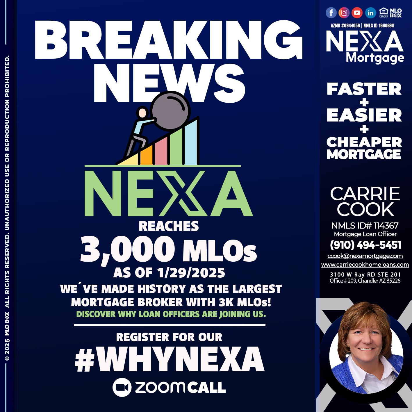 BREAKING NEWS - Carrie Cook -Mortgage Loan Officer