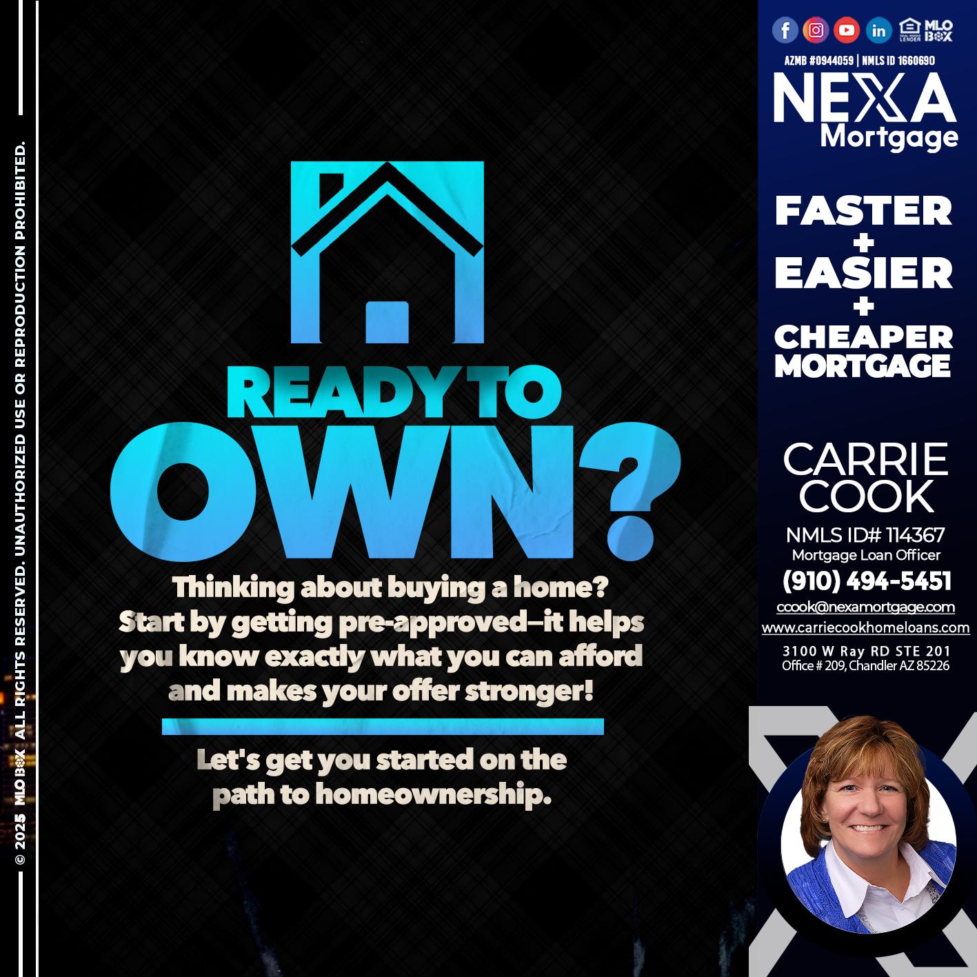 READY TO OWN - Carrie Cook -Mortgage Loan Officer
