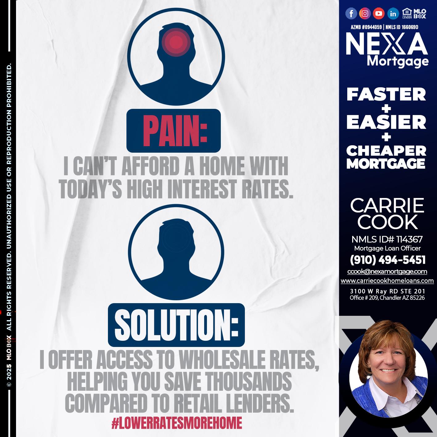 PAIN-SOLUTION - Carrie Cook -Mortgage Loan Officer