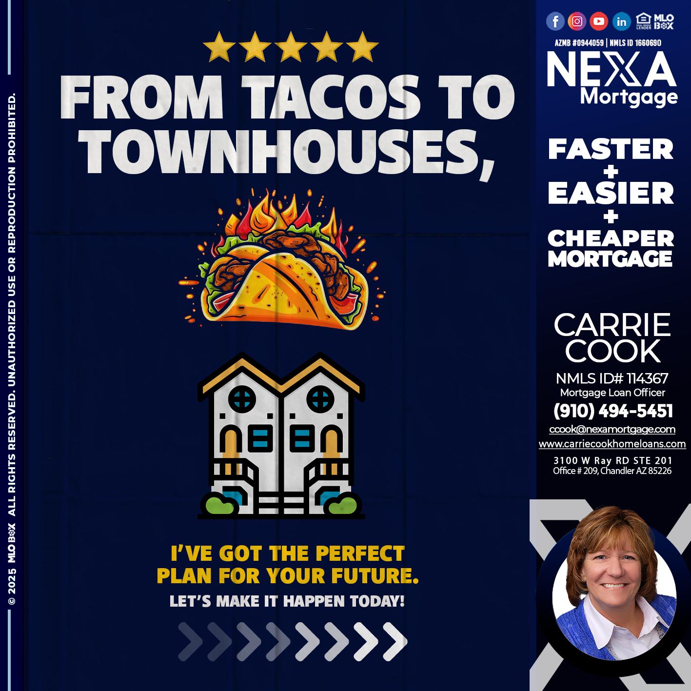 from tacos to townhomes - Carrie Cook -Mortgage Loan Officer