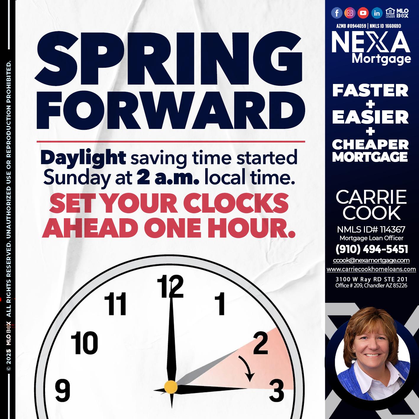 SPRING FORWARD - Carrie Cook -Mortgage Loan Officer