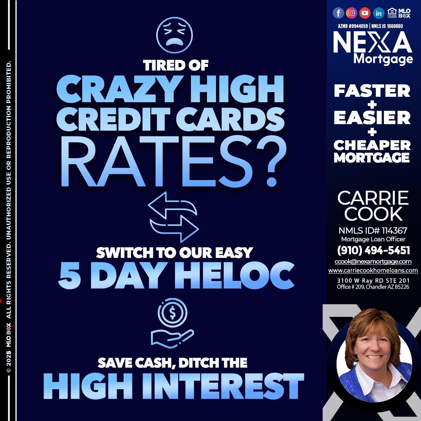 TIRED OF HIGH RATES - Carrie Cook -Mortgage Loan Officer