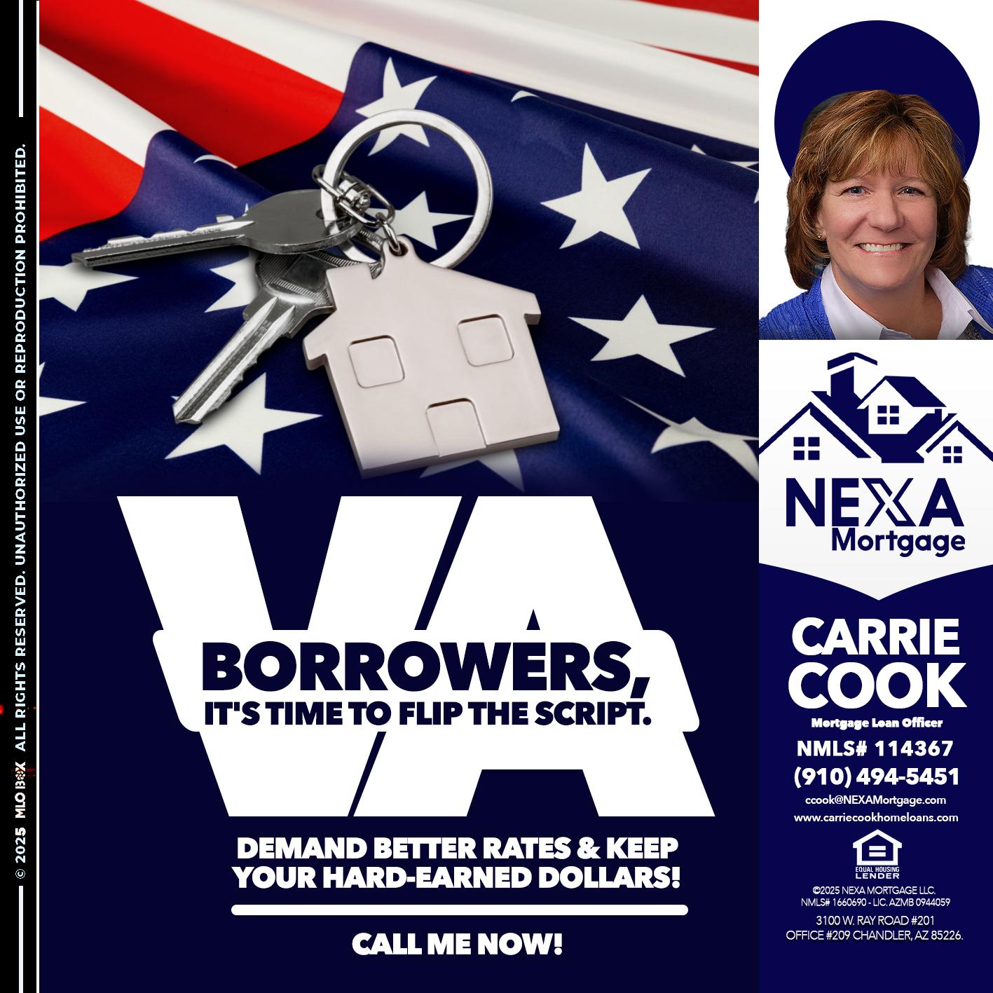 VA BORROWERS - Carrie Cook -Mortgage Loan Officer