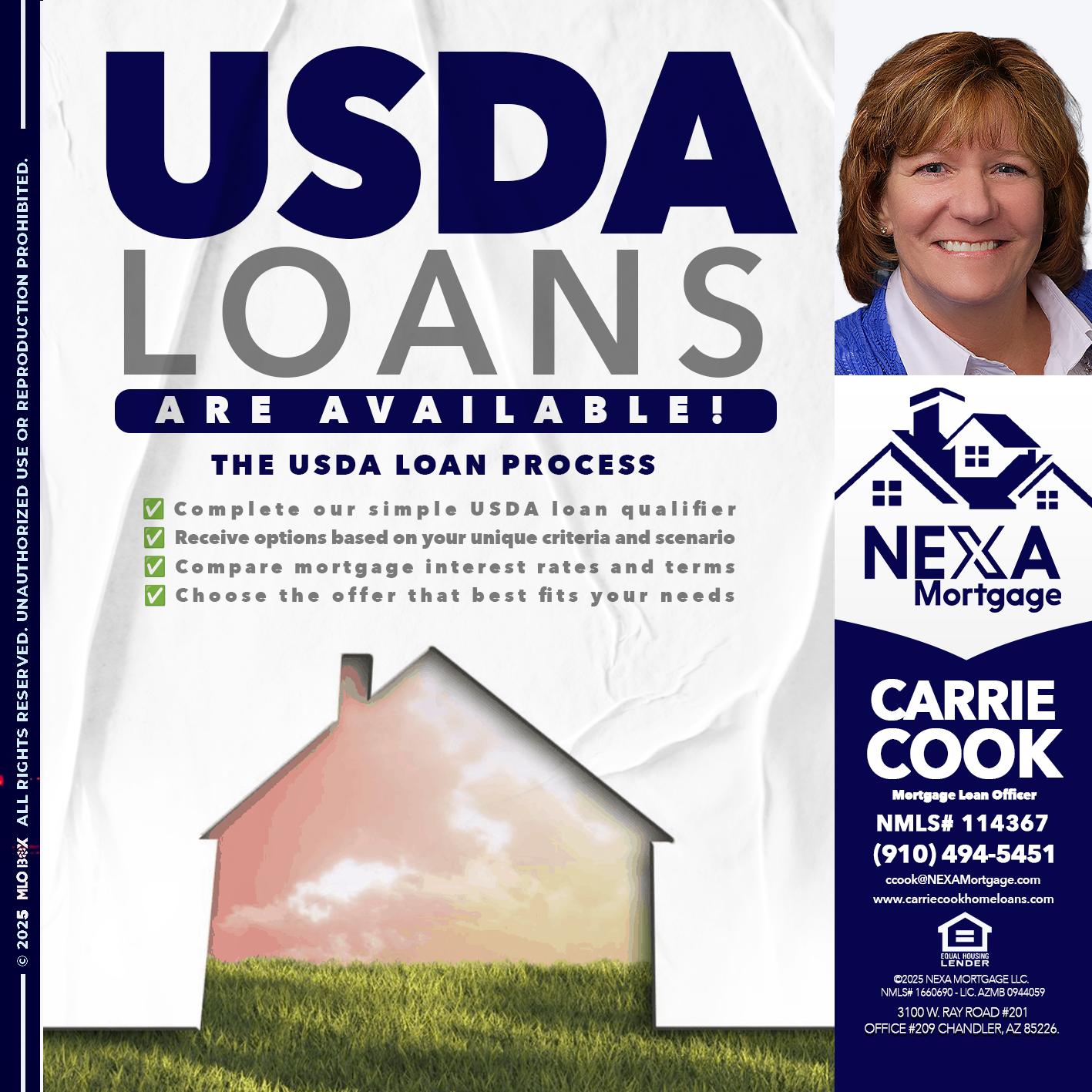 USDA LOANS - Carrie Cook -Mortgage Loan Officer