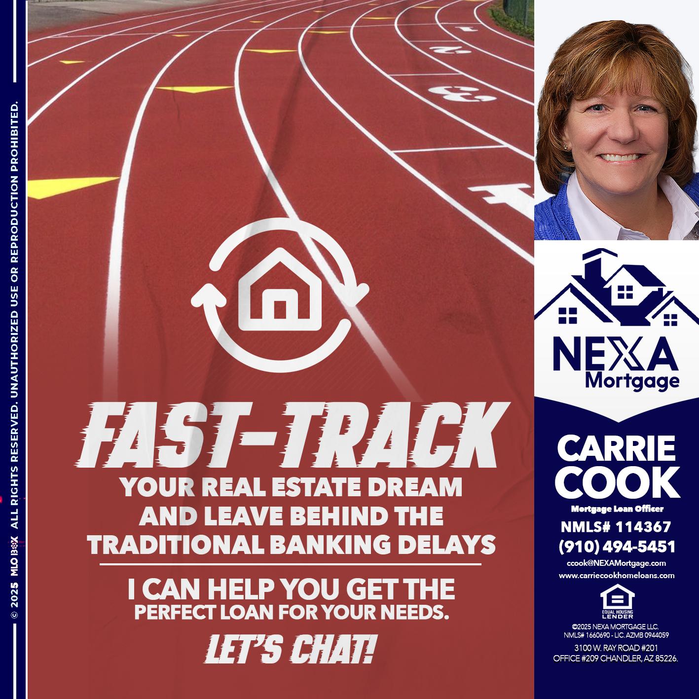 FAST TRACK - Carrie Cook -Mortgage Loan Officer