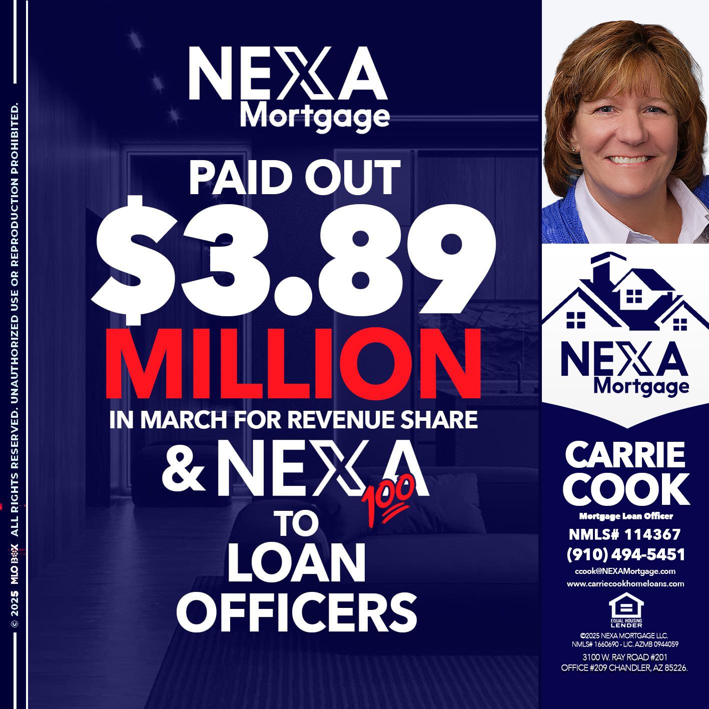 NEXA PAID OUT - Carrie Cook -Mortgage Loan Officer