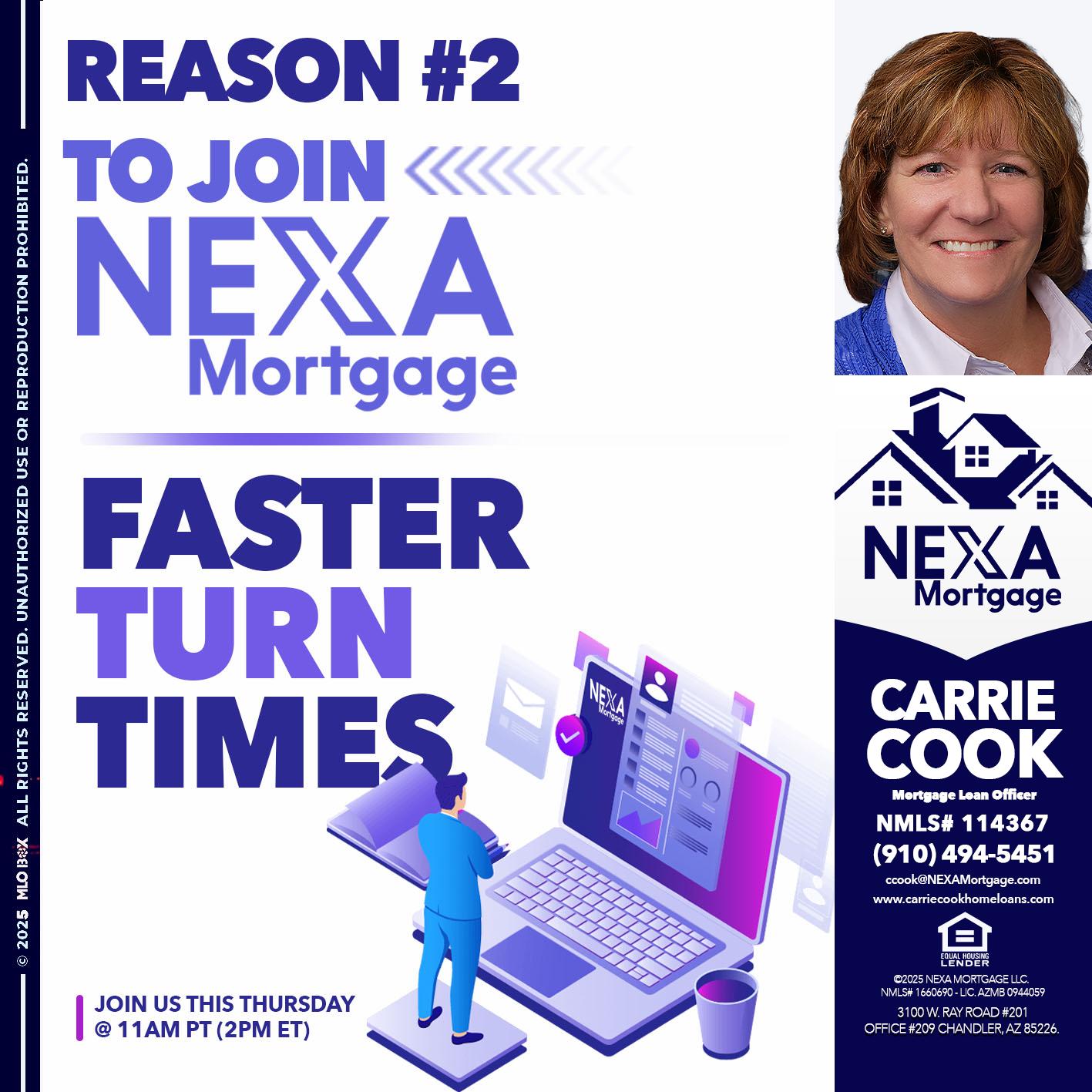 REASON 2 - Carrie Cook -Mortgage Loan Officer