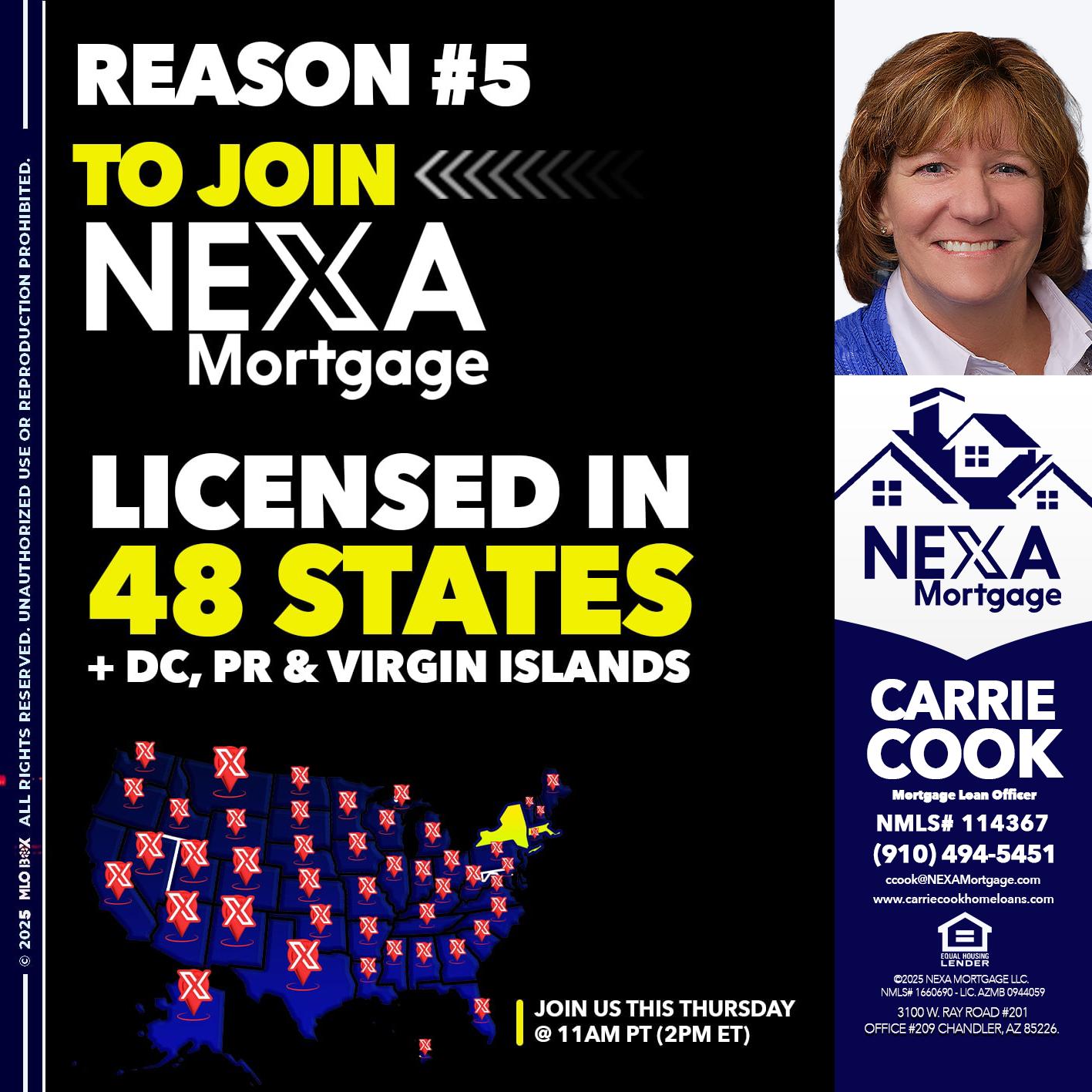 REASON 5 - Carrie Cook -Mortgage Loan Officer