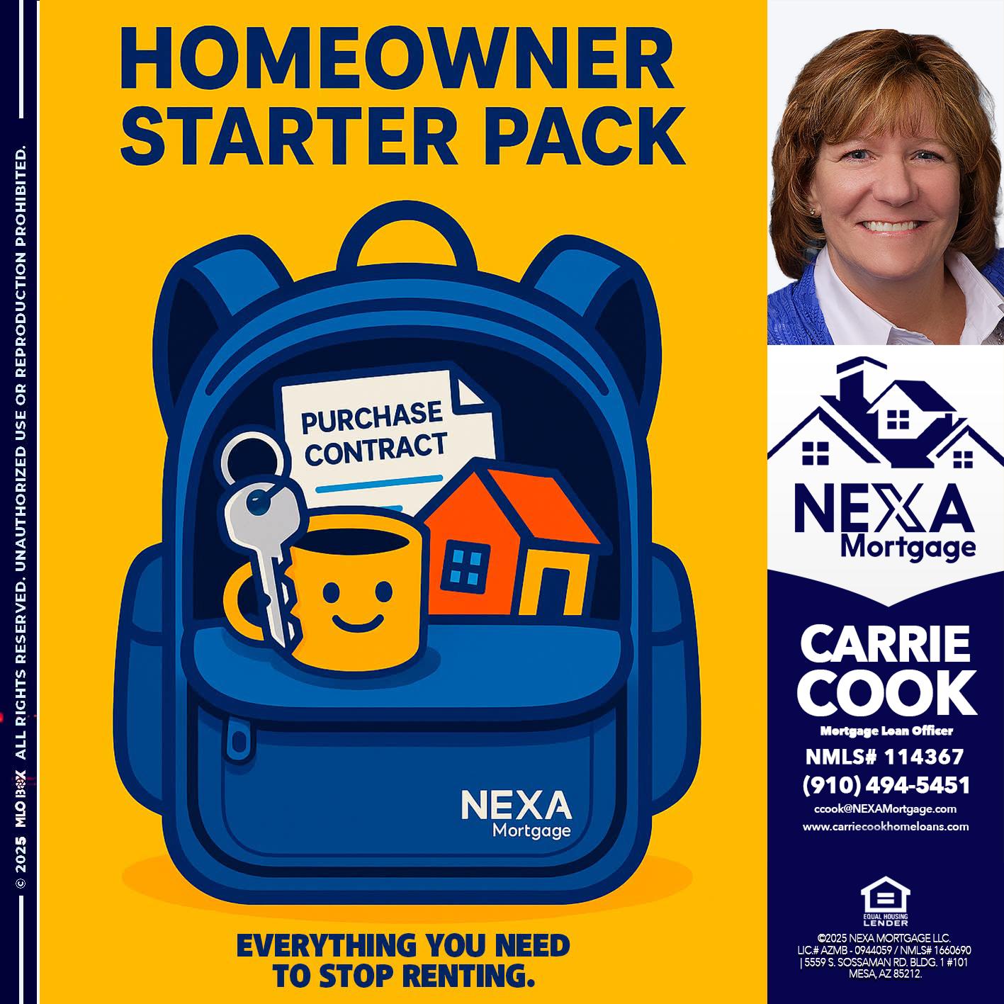 NEED A HOMEOWNER PACK.. - Carrie Cook -Mortgage Loan Officer