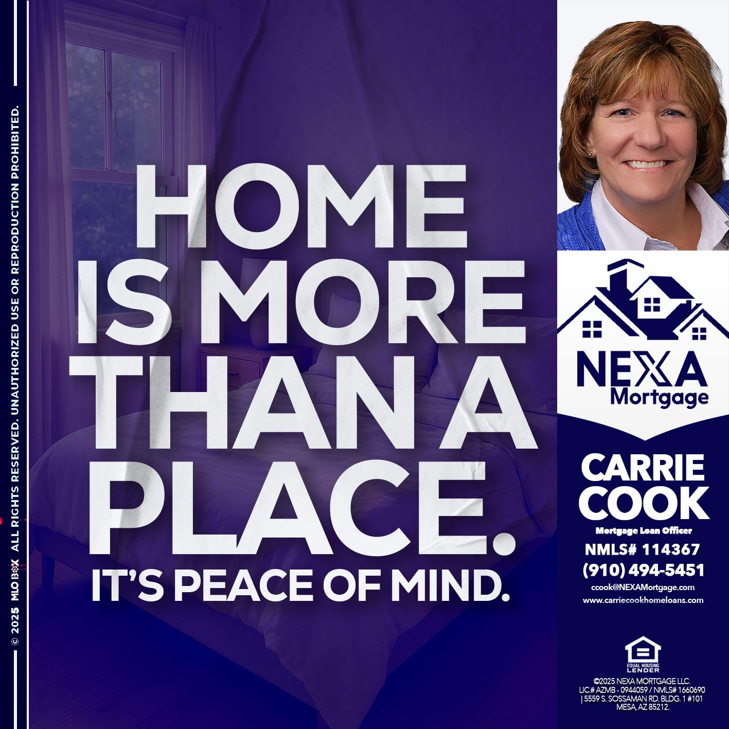 HOME IS MORE - Carrie Cook -Mortgage Loan Officer