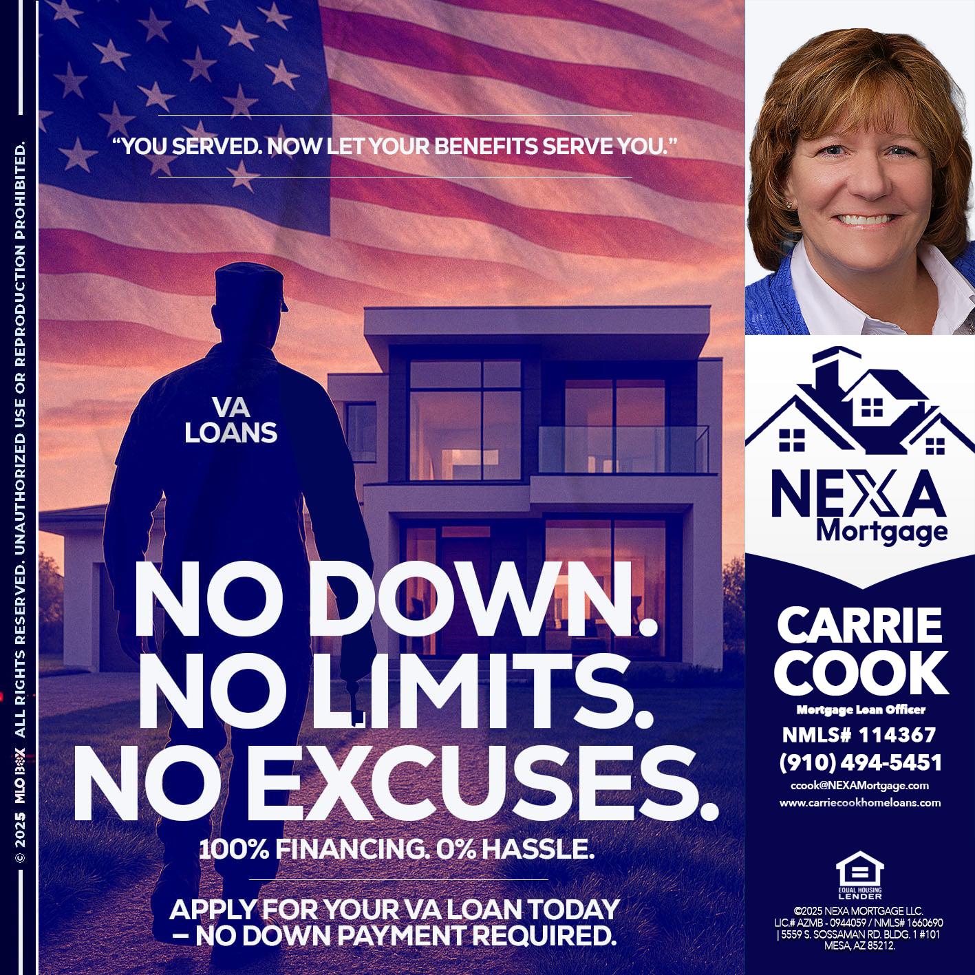 NO DOWN. NO LIMIT. - Carrie Cook -Mortgage Loan Officer