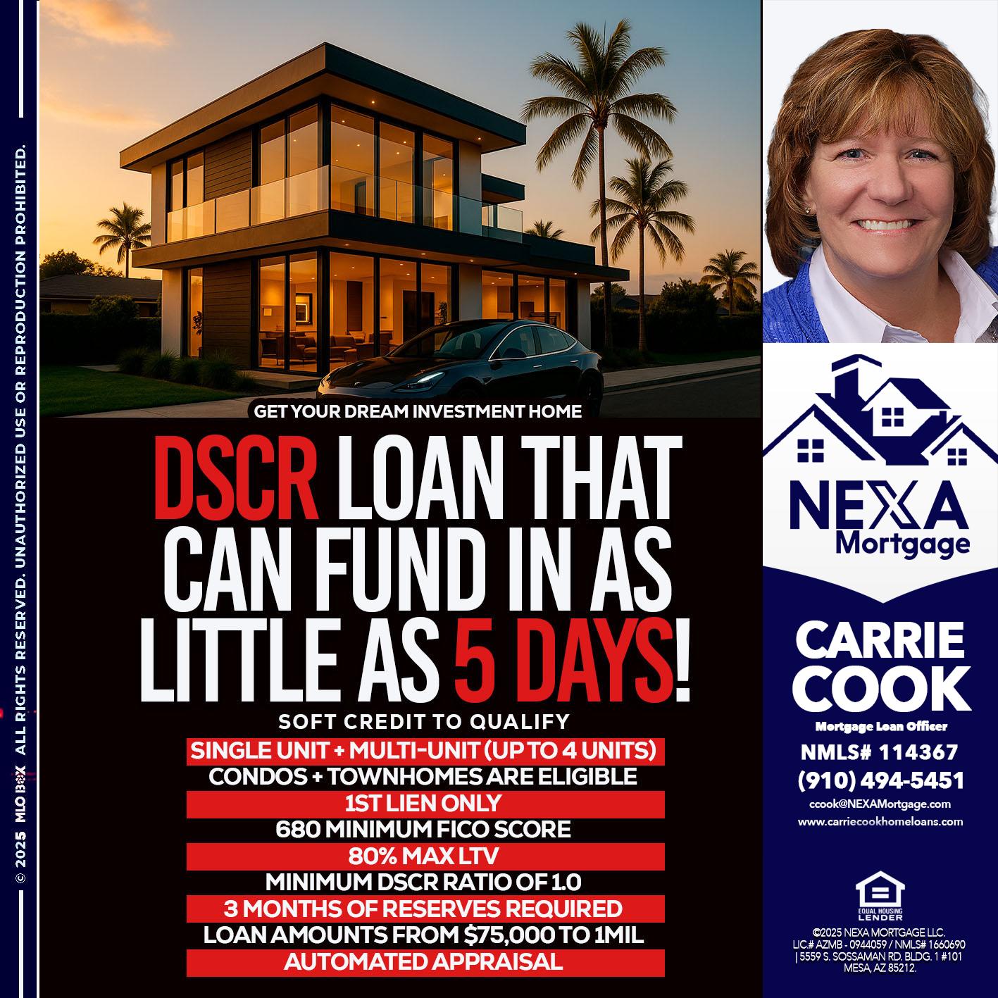 DSCR LOAN - Carrie Cook -Mortgage Loan Officer