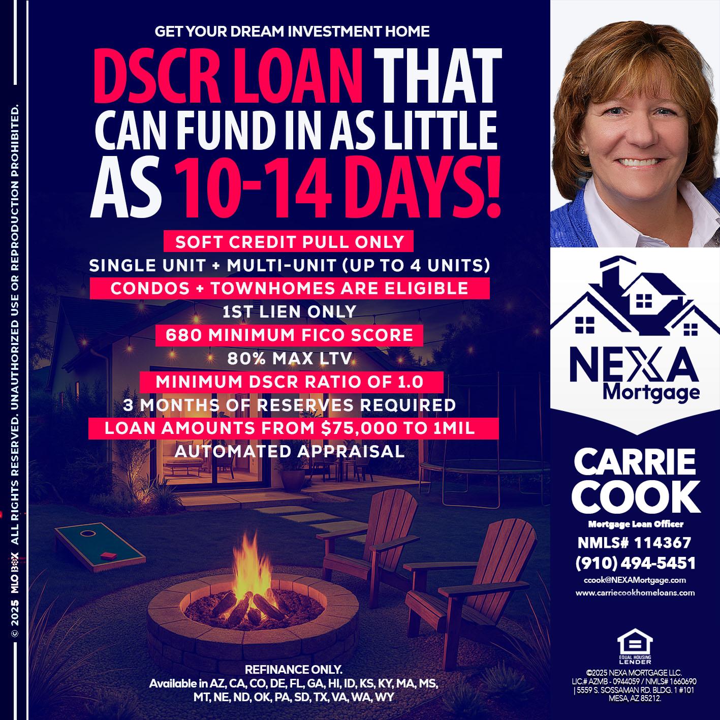 DSCR LOAN - Carrie Cook -Mortgage Loan Officer