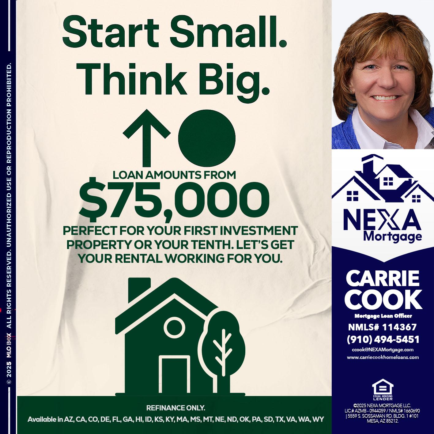 START SMALL - Carrie Cook -Mortgage Loan Officer