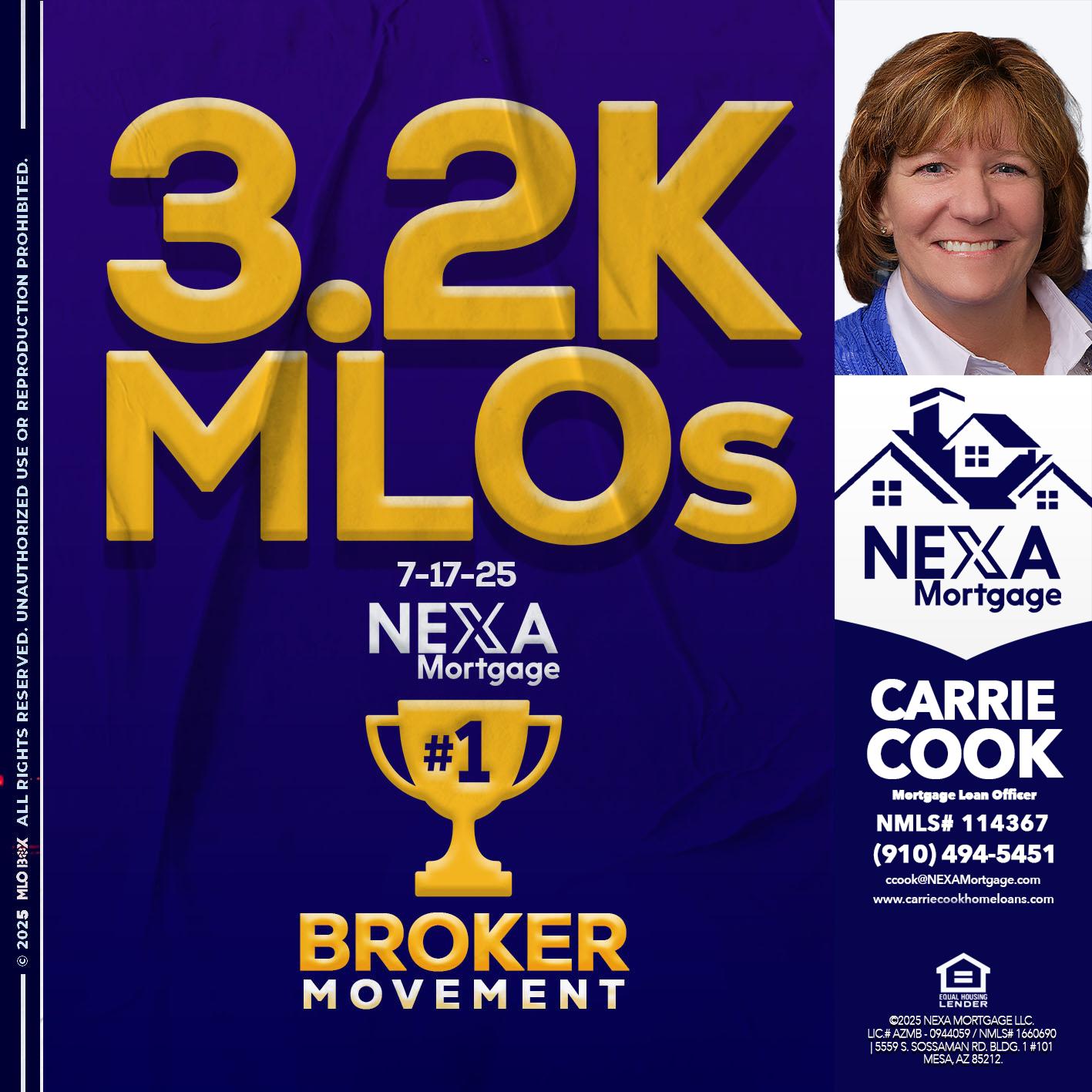 3.2K MLOs - Carrie Cook -Mortgage Loan Officer
