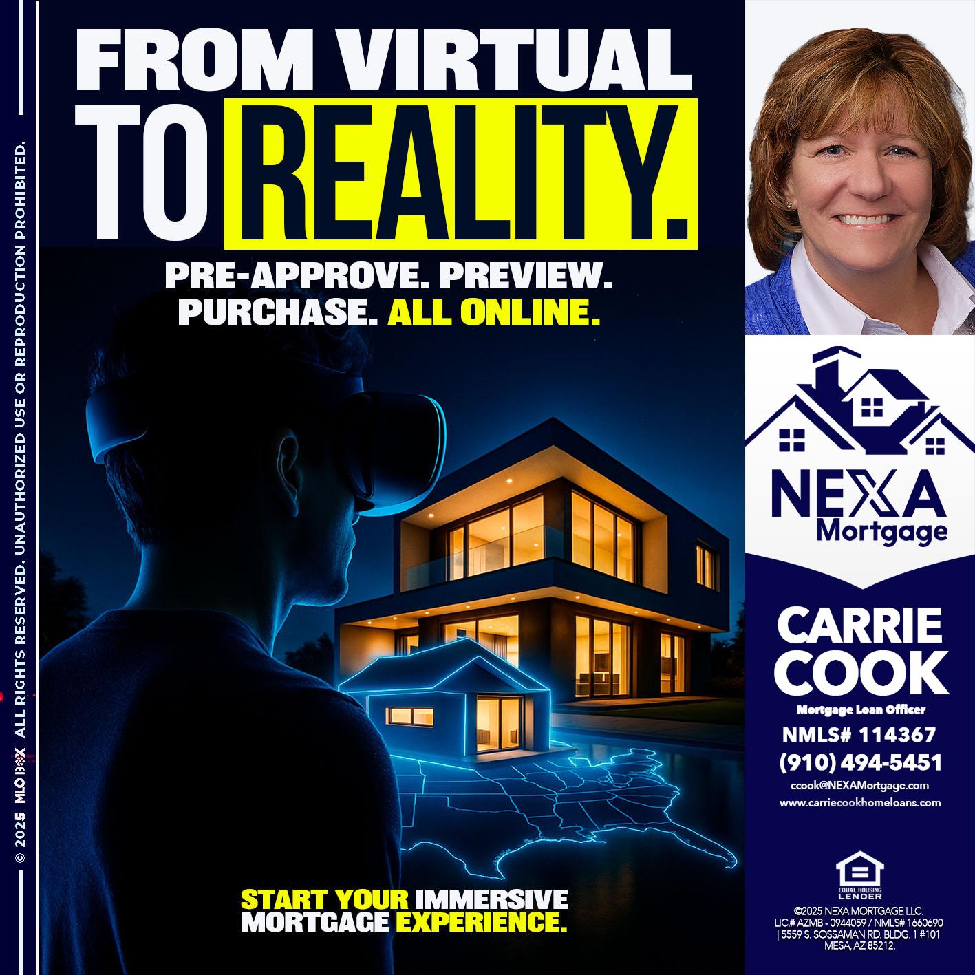 FROM VIRTUAL - Carrie Cook -Mortgage Loan Officer