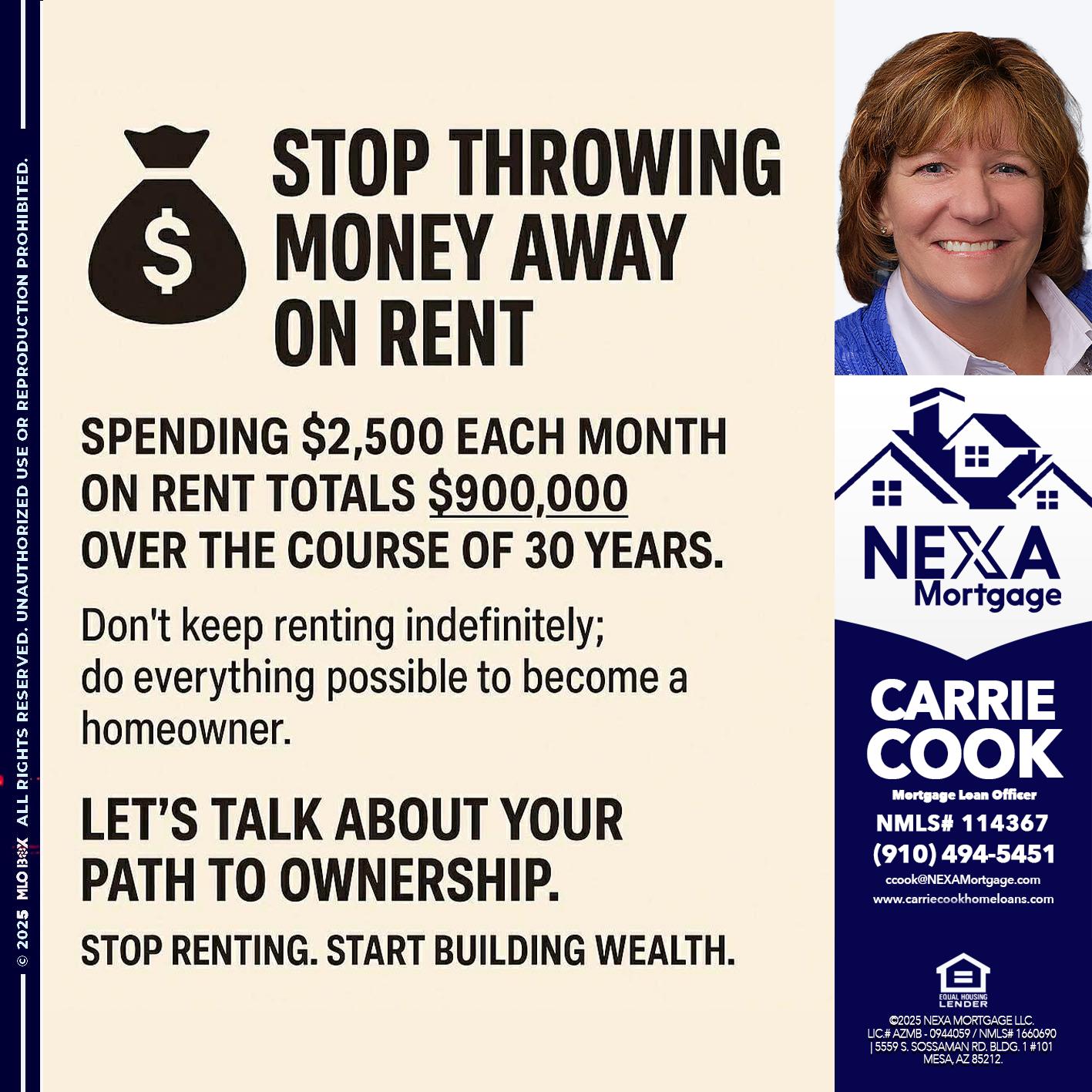 STOP THROWING - Carrie Cook -Mortgage Loan Officer