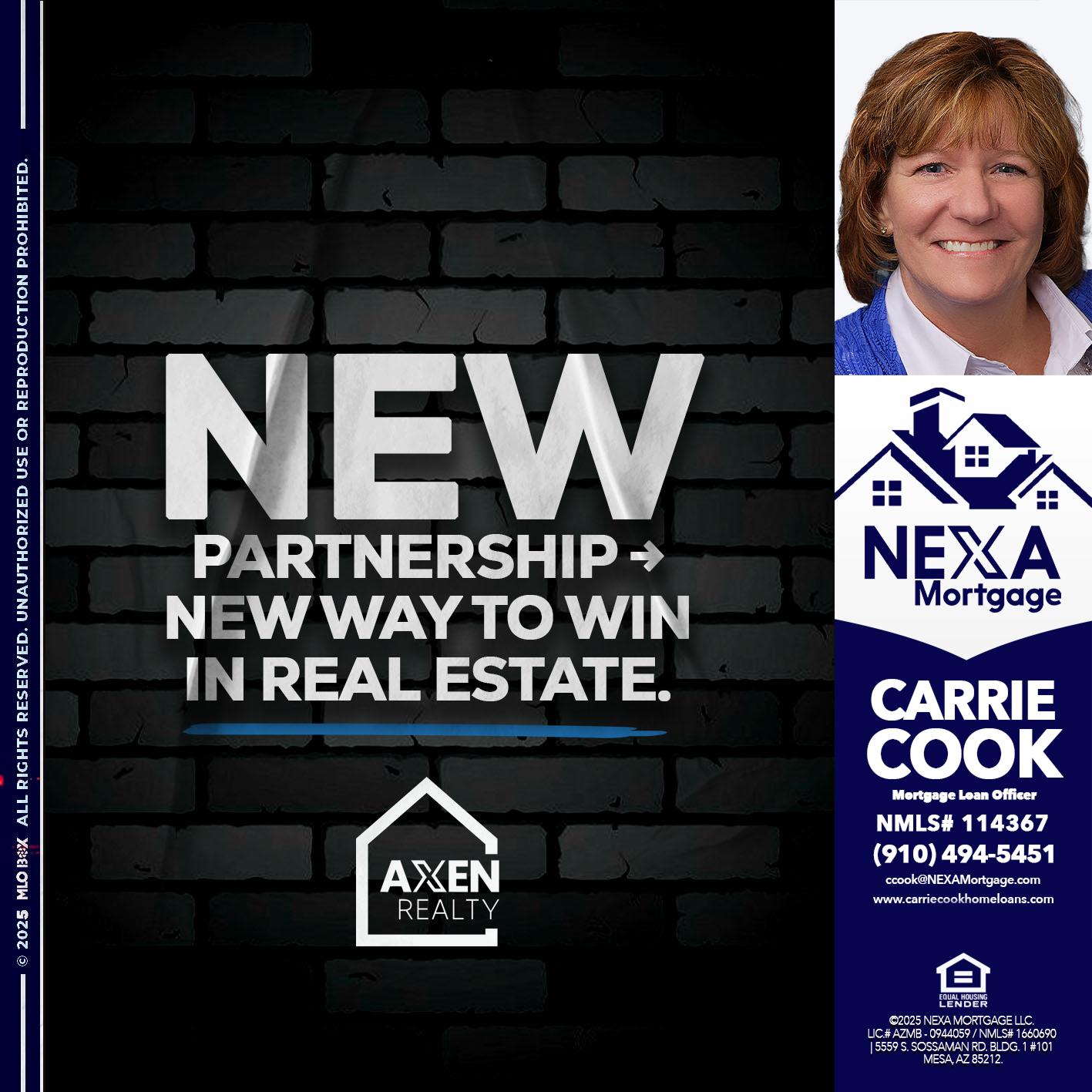 new partnership - Carrie Cook -Mortgage Loan Officer