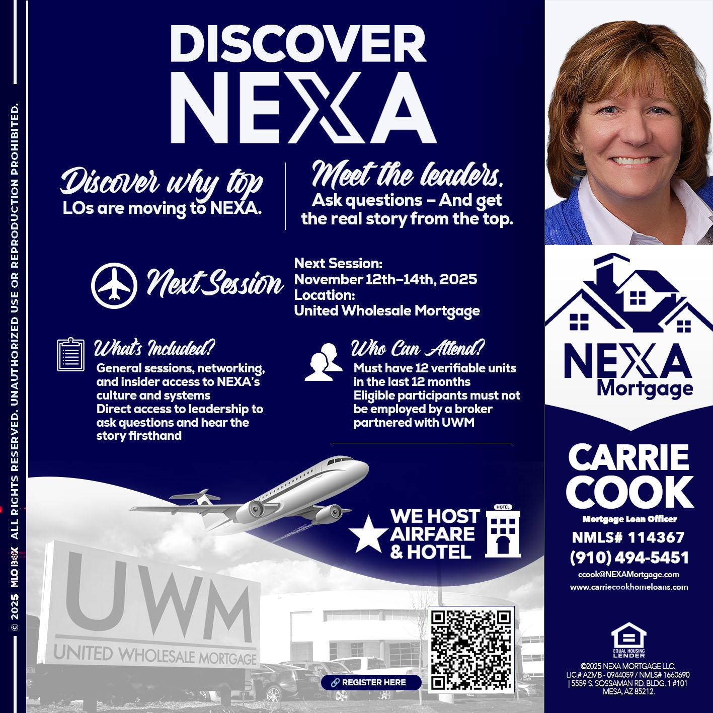 DISCOVER NEXA - Carrie Cook -Mortgage Loan Officer