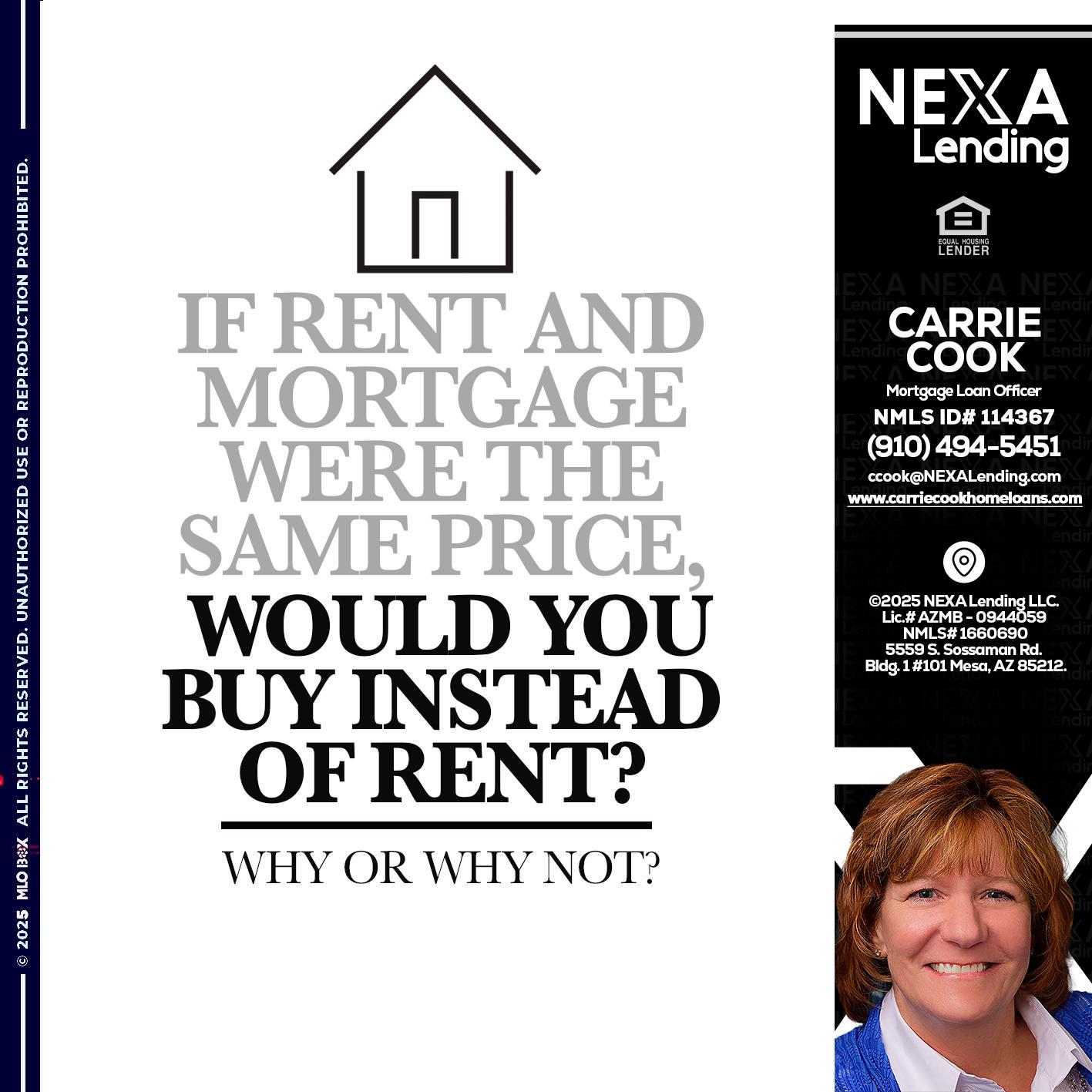 IF RENT - Carrie Cook -Mortgage Loan Officer