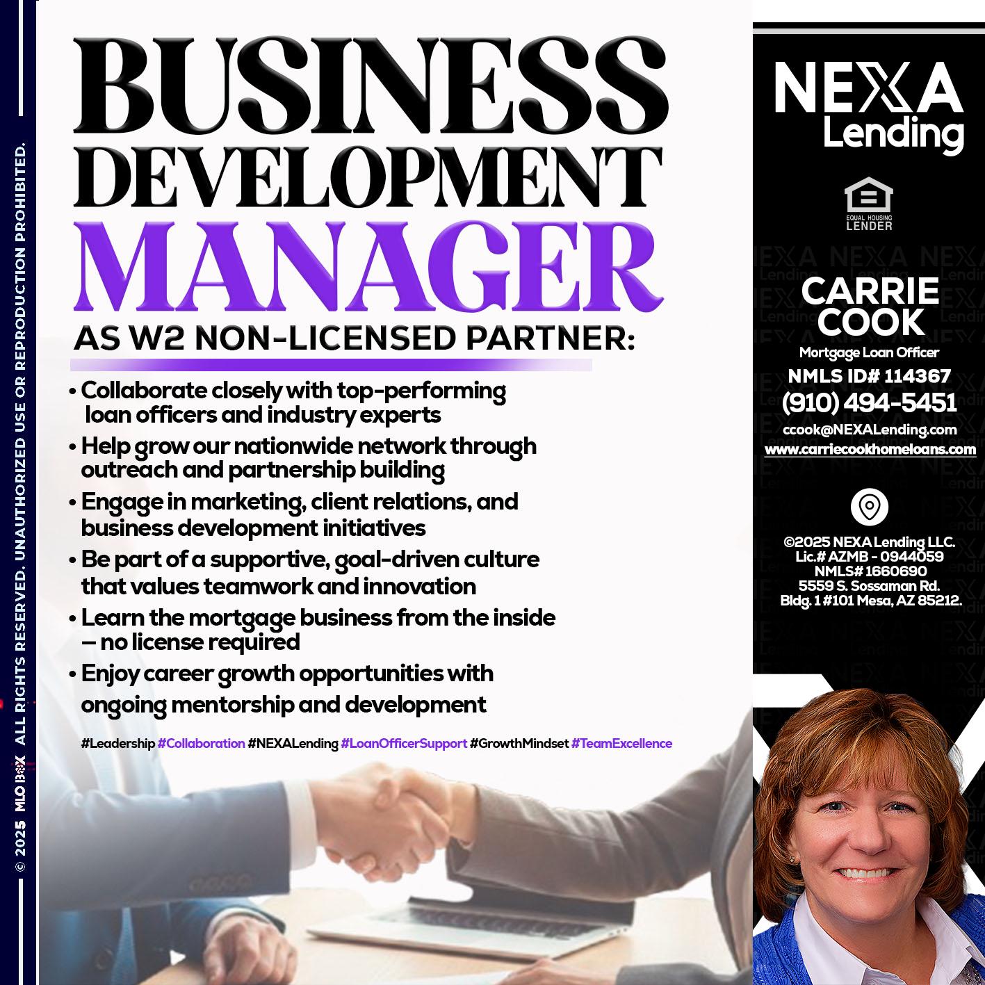 business development - Carrie Cook -Mortgage Loan Officer