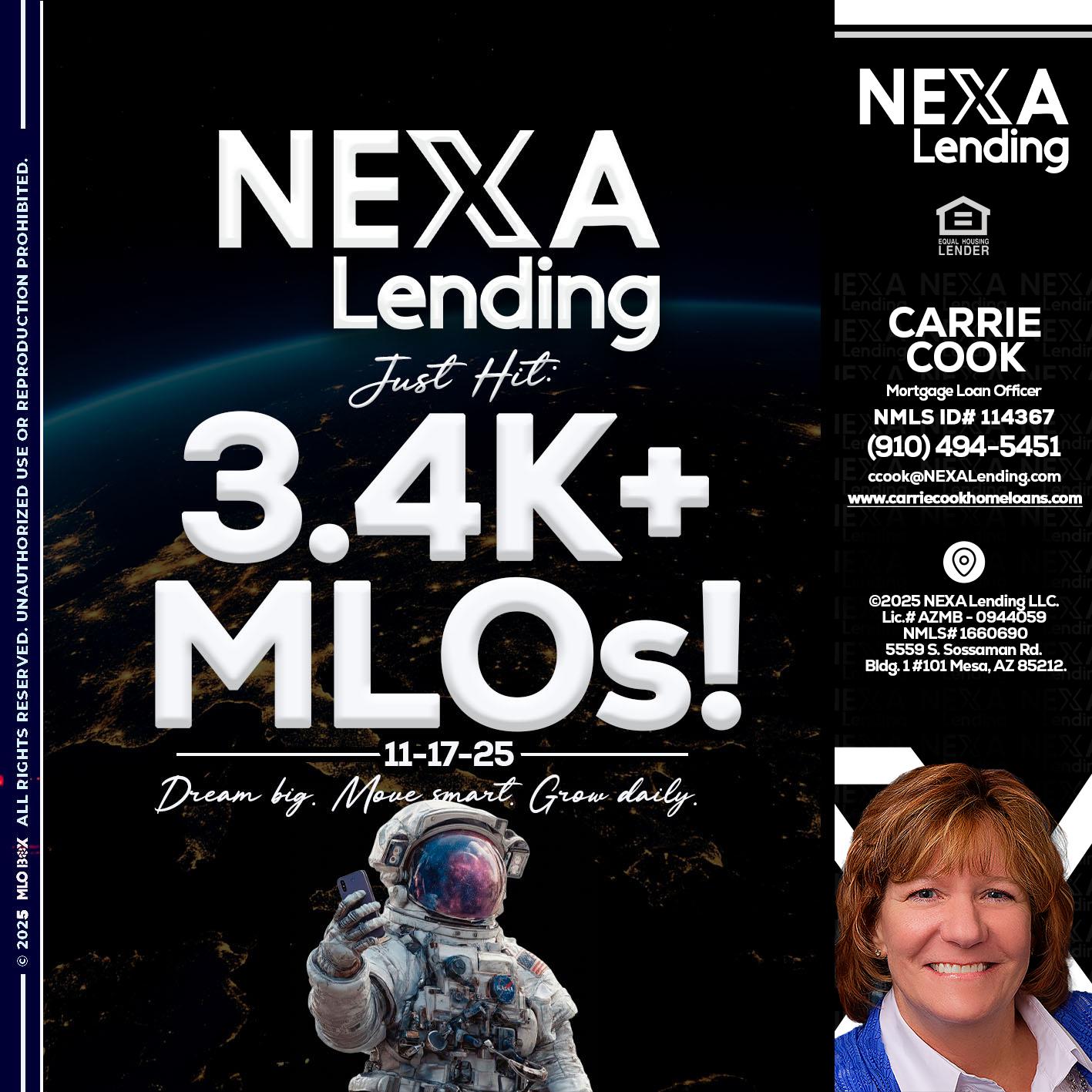 3.4K MLOs - Carrie Cook -Mortgage Loan Officer