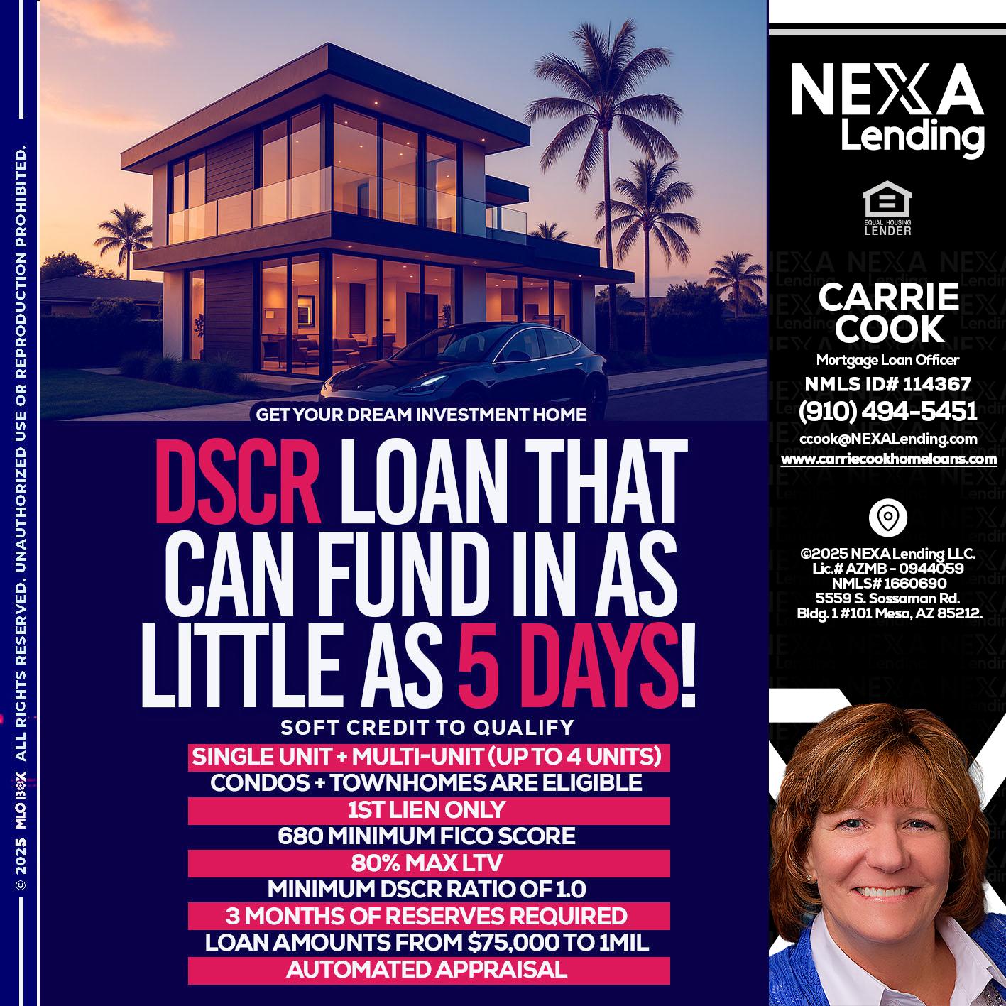 DSCR - Carrie Cook -Mortgage Loan Officer