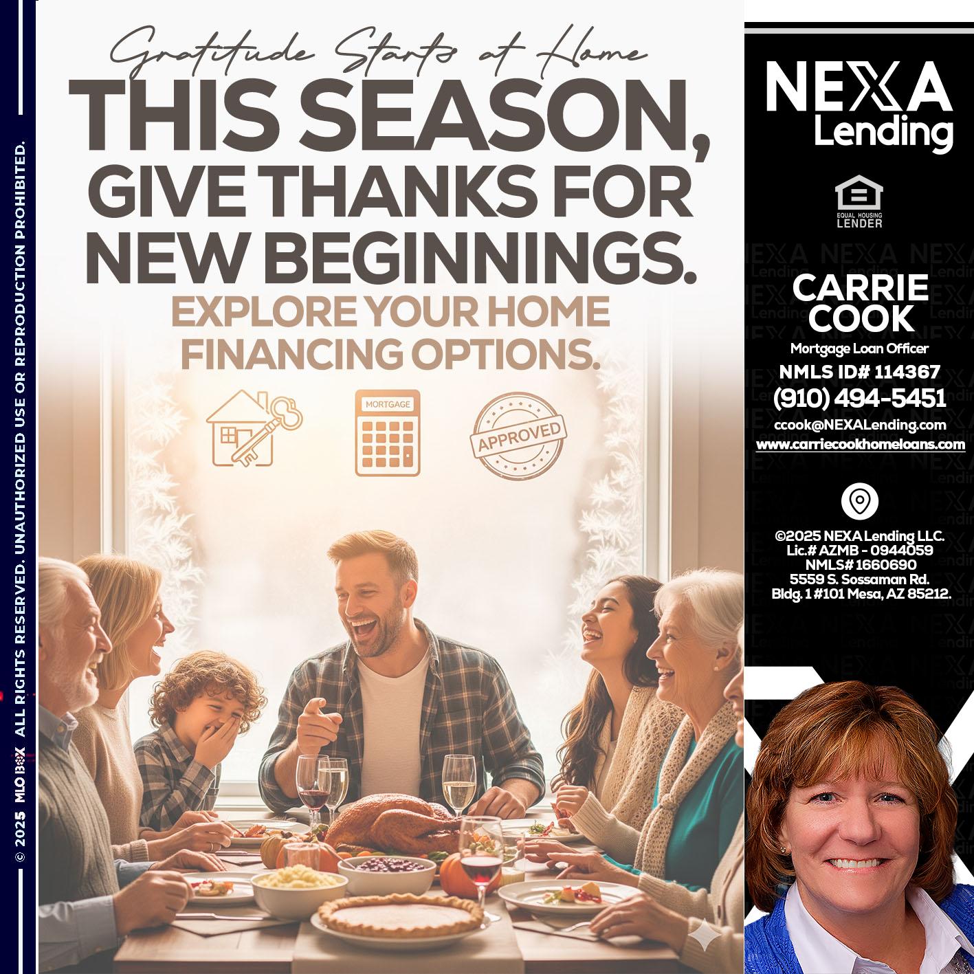 THIS SEASON - Carrie Cook -Mortgage Loan Officer