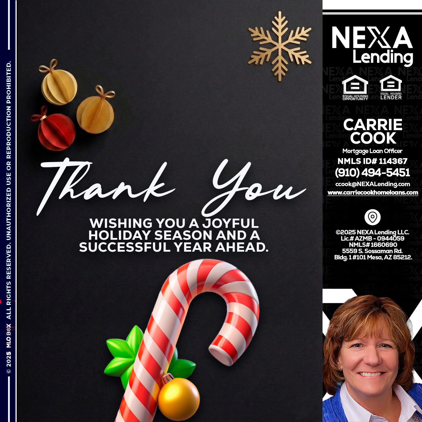 THANK YOU - Carrie Cook -Mortgage Loan Officer