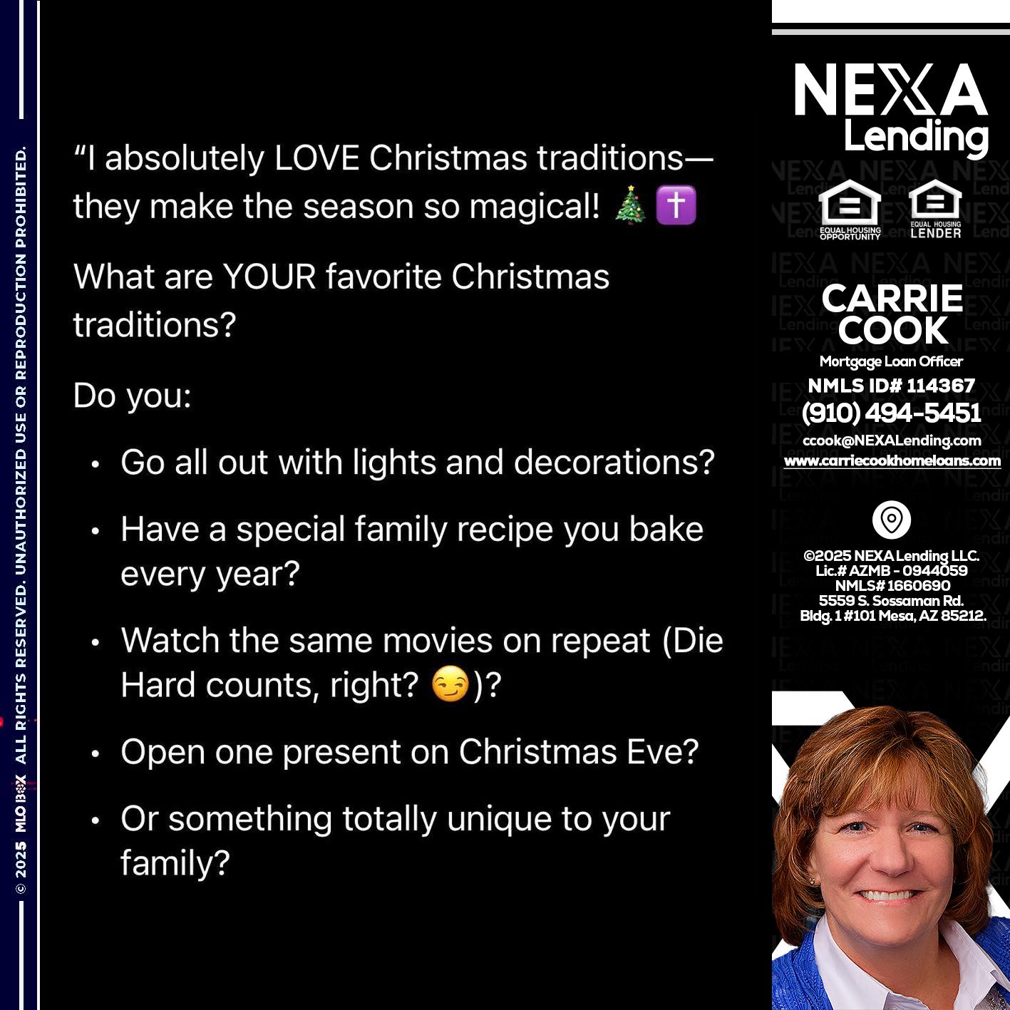 I love christmas - Carrie Cook -Mortgage Loan Officer