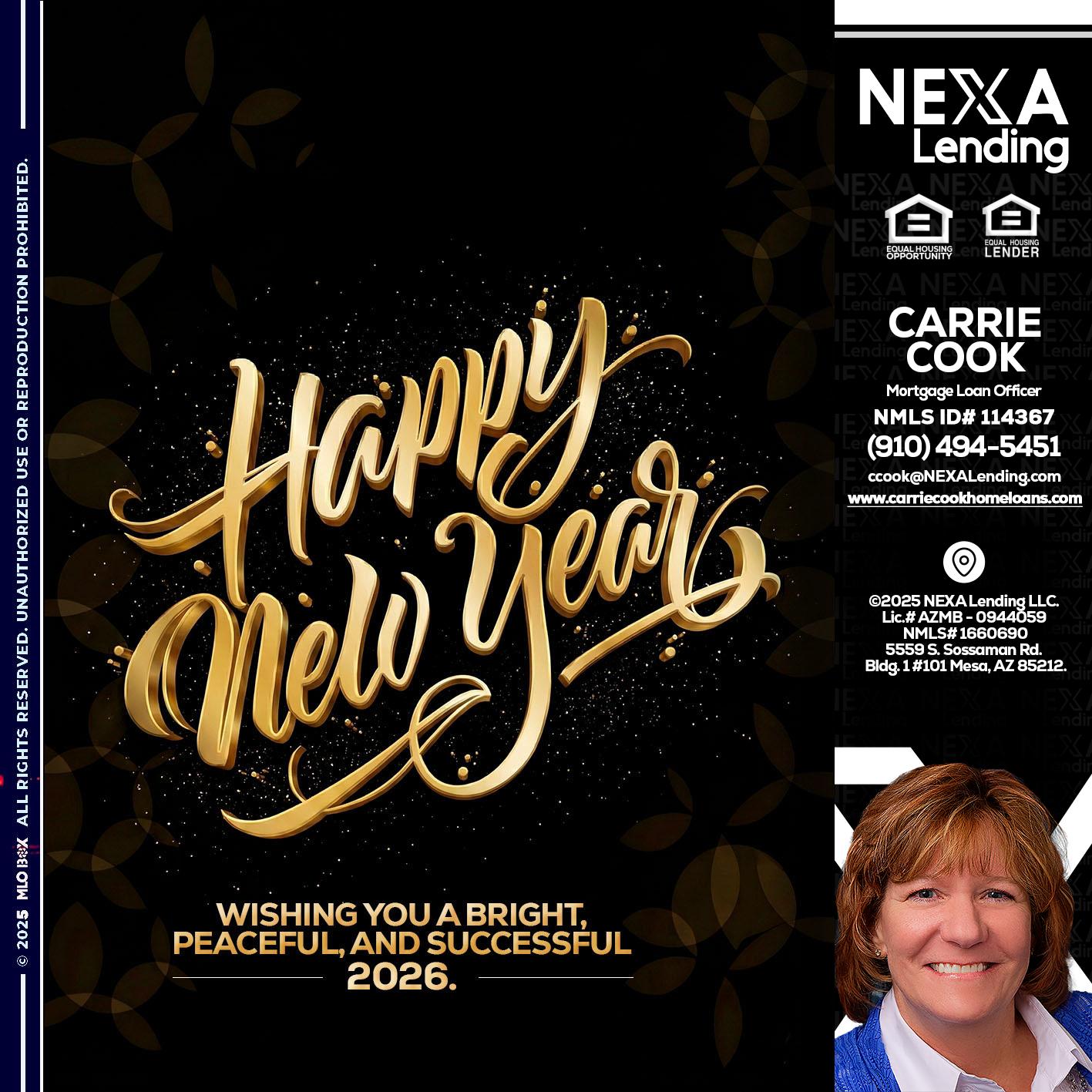 HAPPY NEW YEAR - Carrie Cook -Mortgage Loan Officer