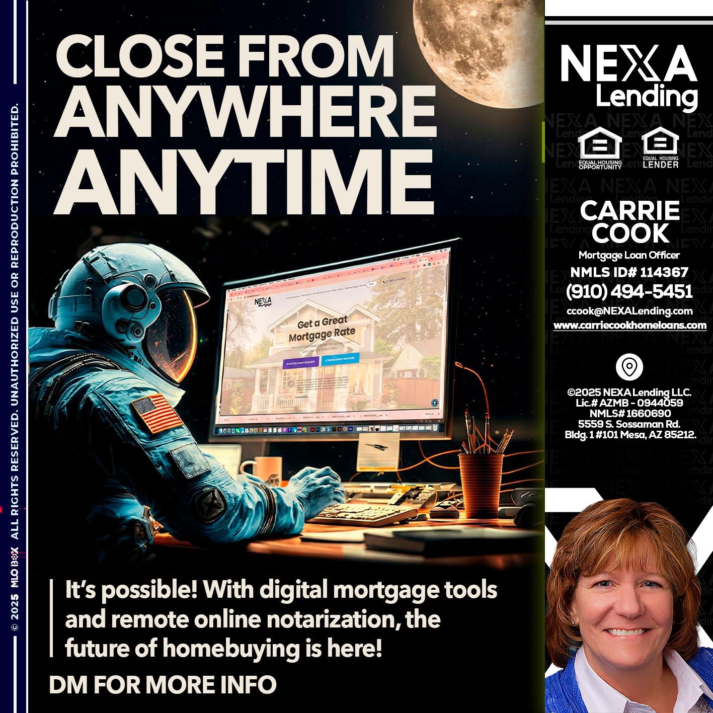 close from - Carrie Cook -Mortgage Loan Officer