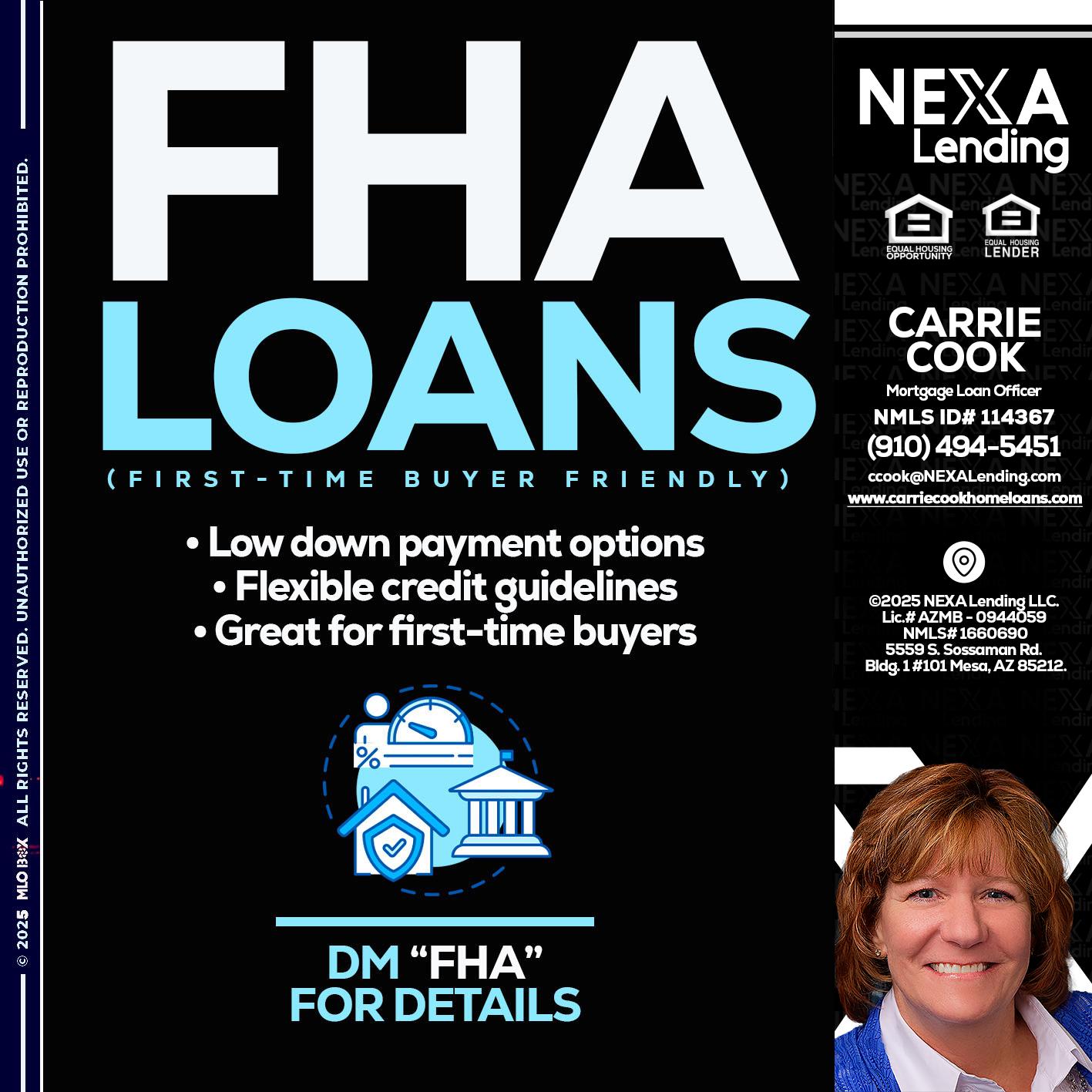 FHA LOANS - Carrie Cook -Mortgage Loan Officer
