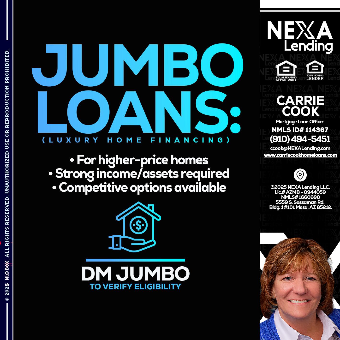 JUMBO LOANS - Carrie Cook -Mortgage Loan Officer