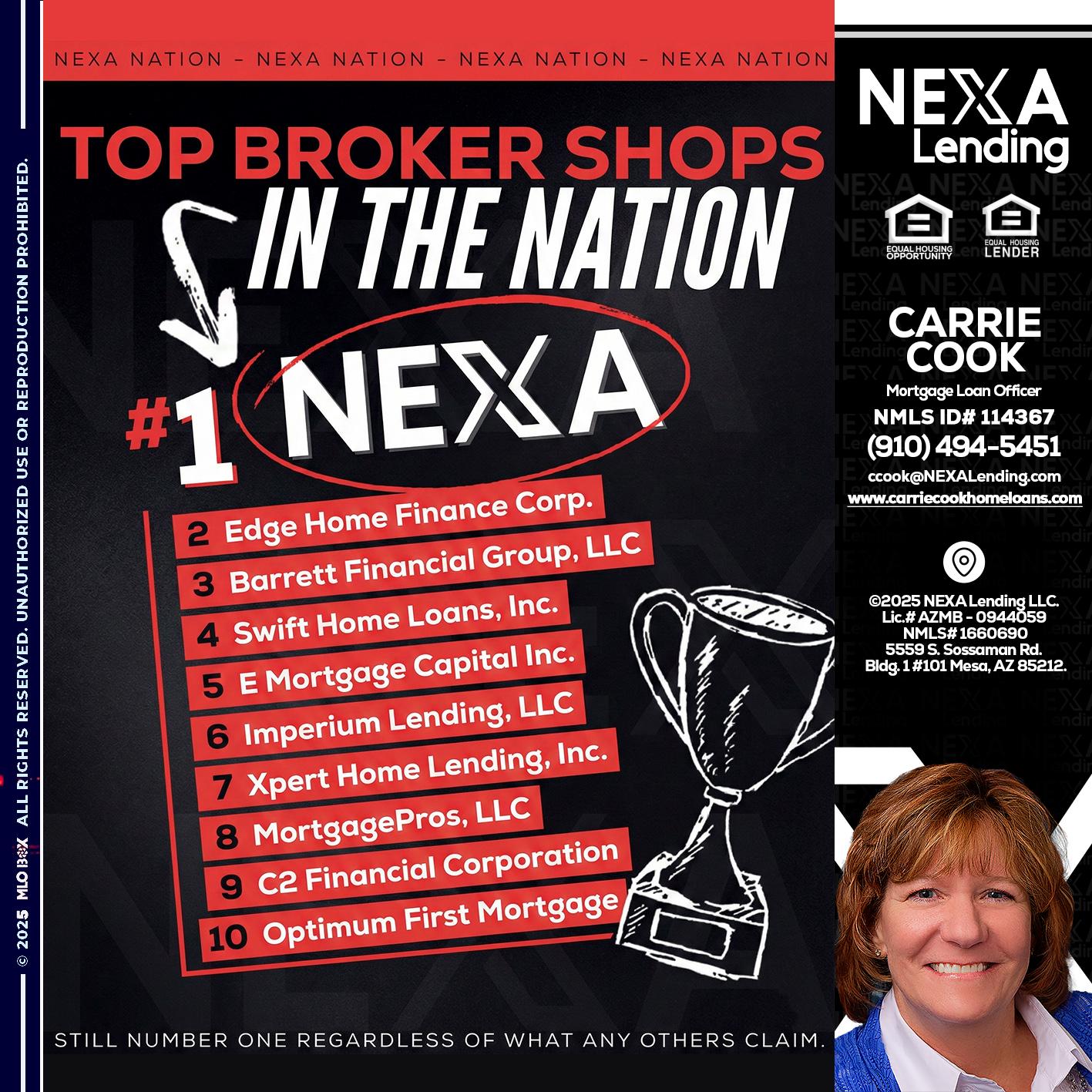 top broker - Carrie Cook -Mortgage Loan Officer