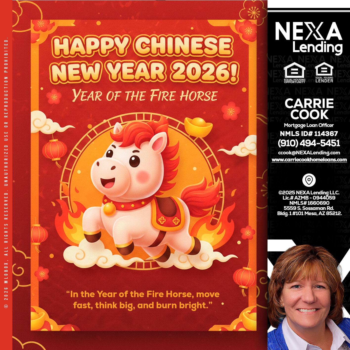 happy Chinese new year - Carrie Cook -Mortgage Loan Officer