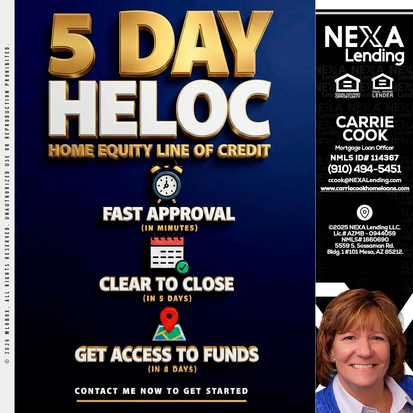5 day hello - Carrie Cook -Mortgage Loan Officer